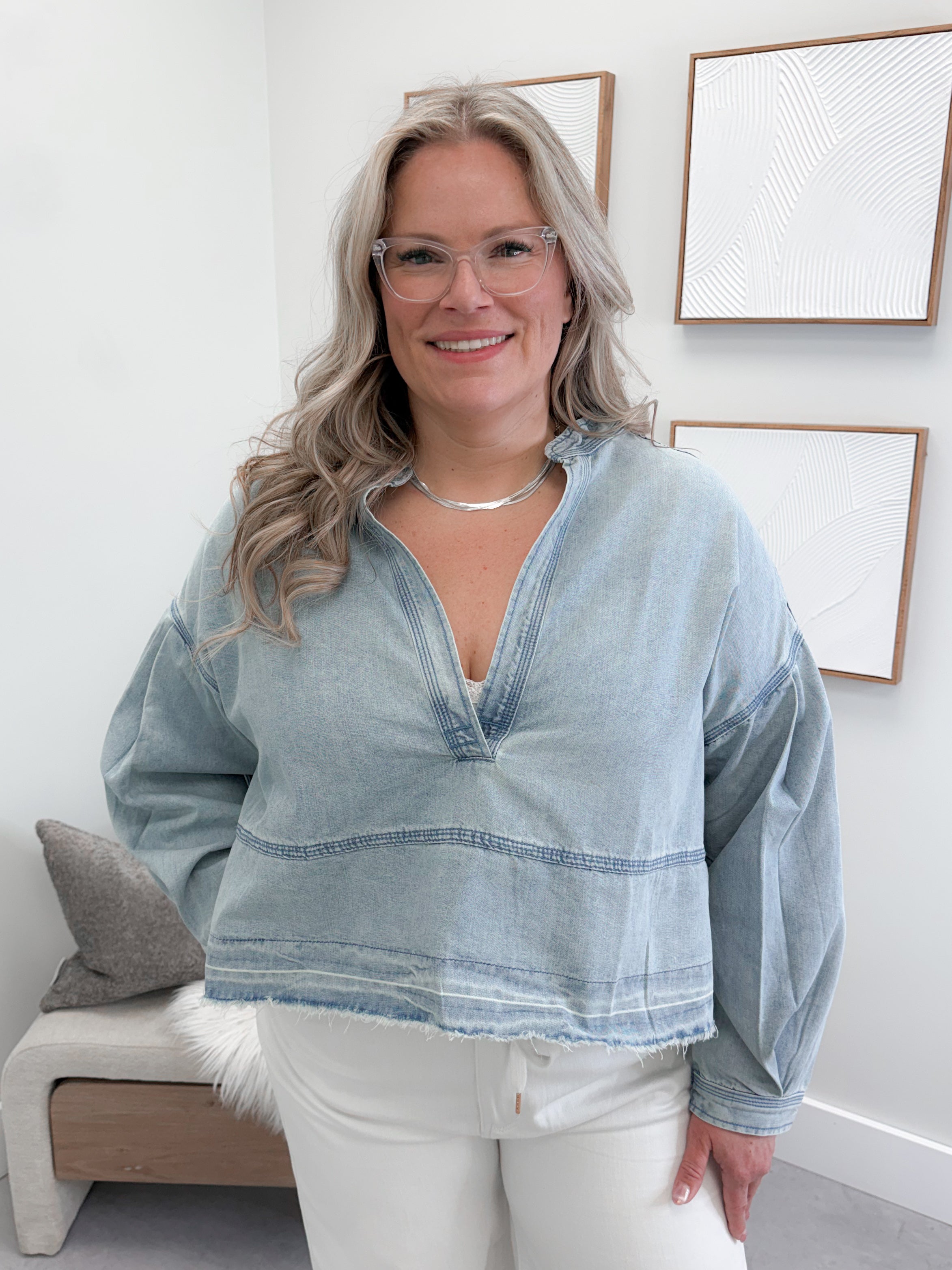 Selene Top in Denim