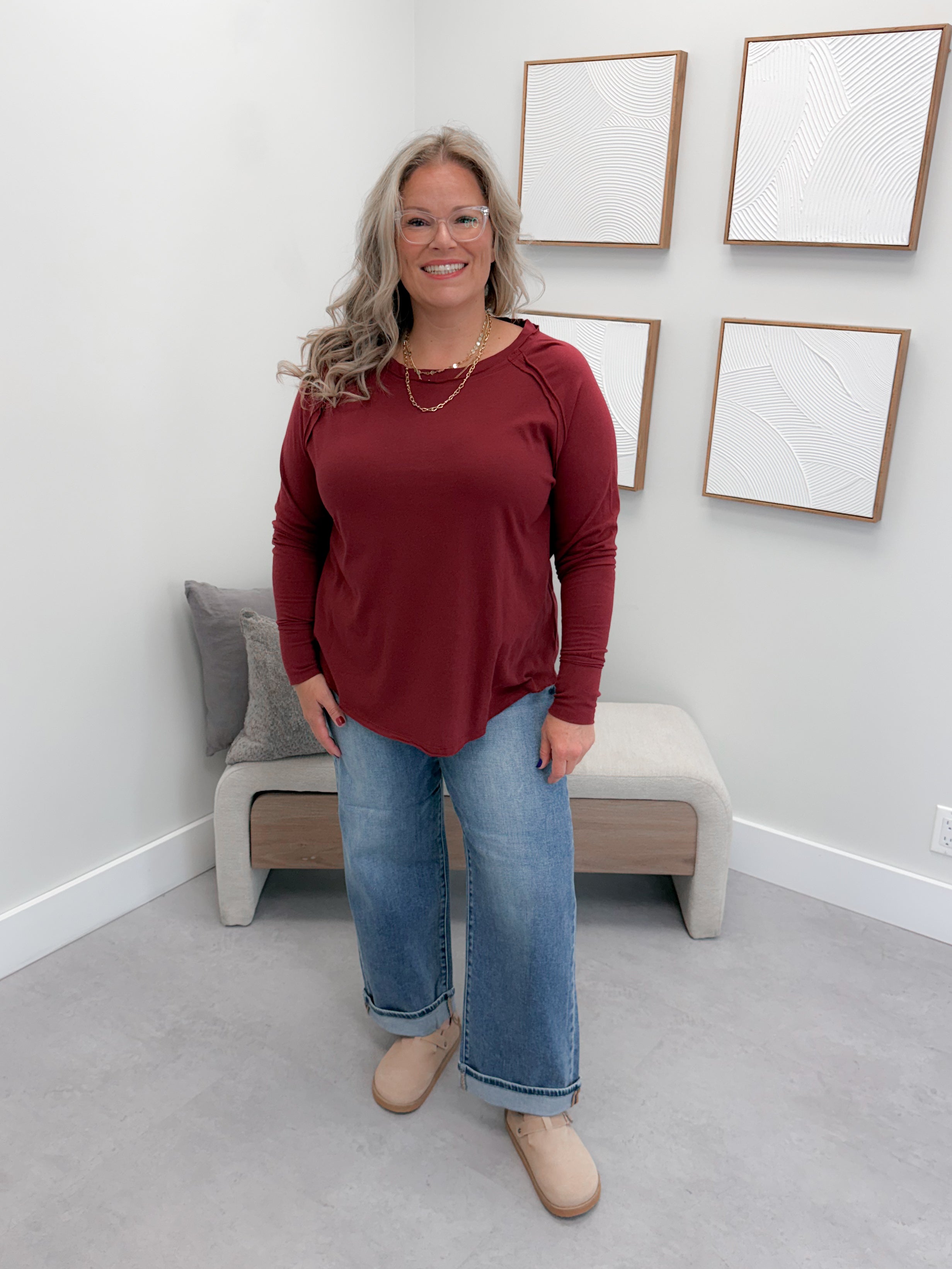Harlyn Long Sleeve in Cabernet