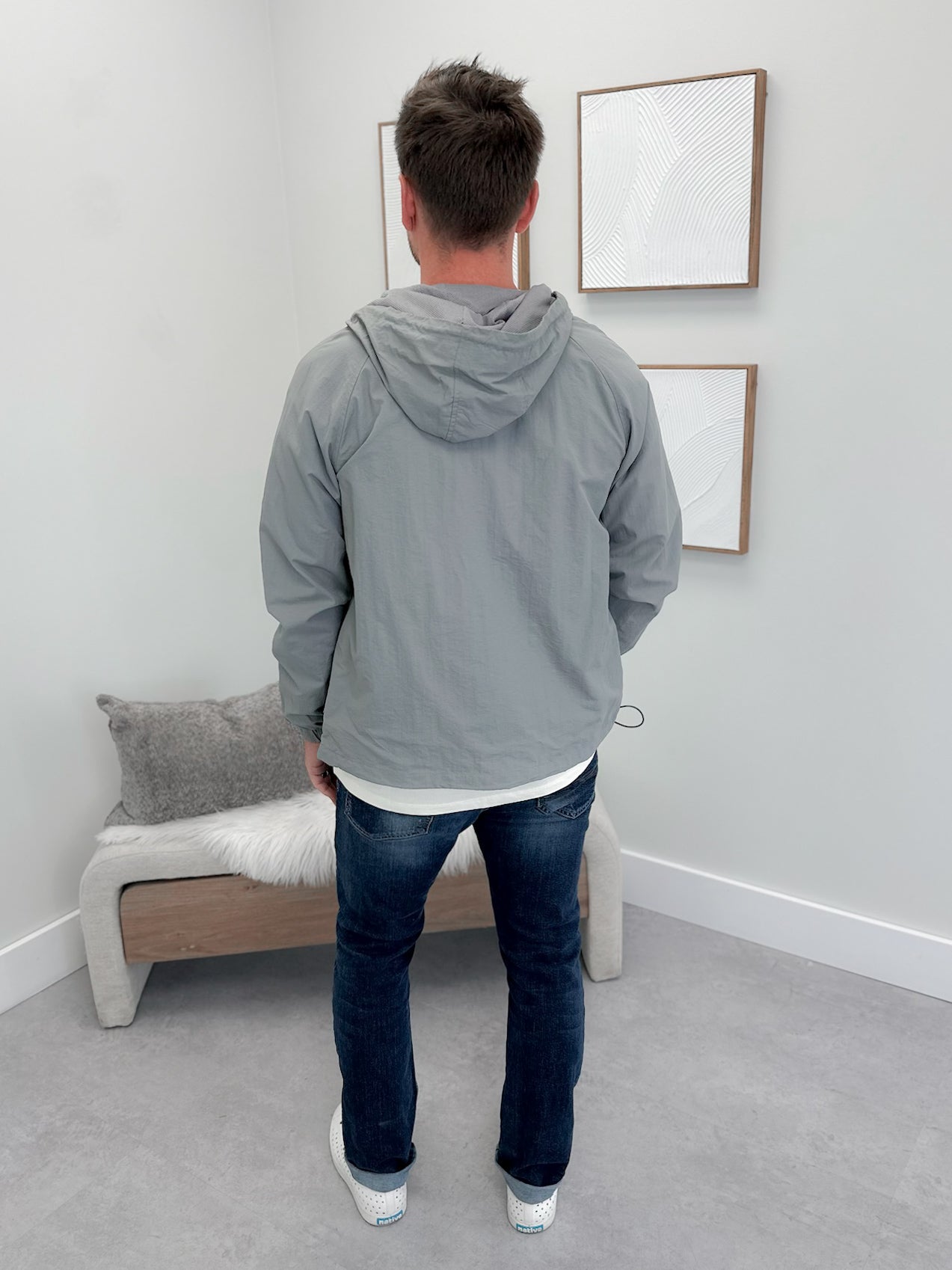 Bronte Mens Nylon Jacket in Grey
