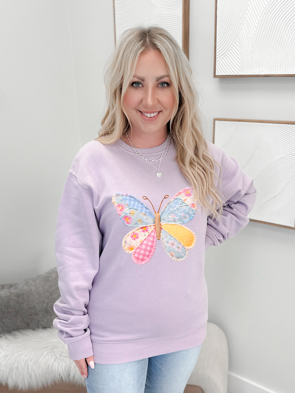 Butterfly Pullover Purple - Medium