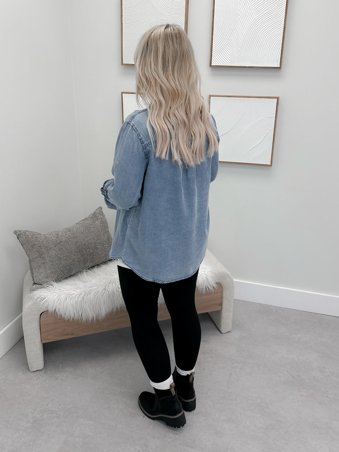 Jules Denim Button Up in Medium Wash