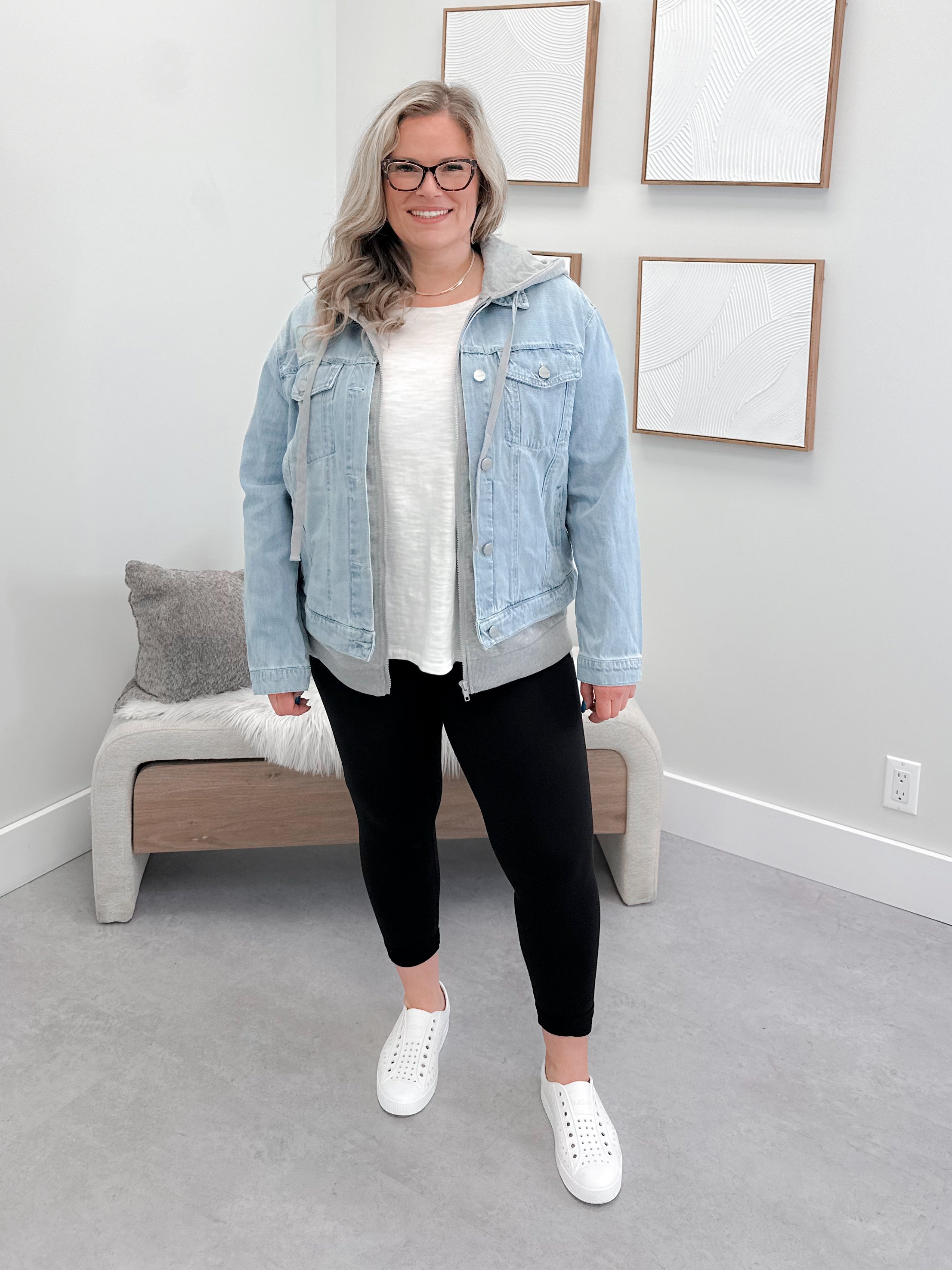 Darby Layered Look Denim Jacket by Risen