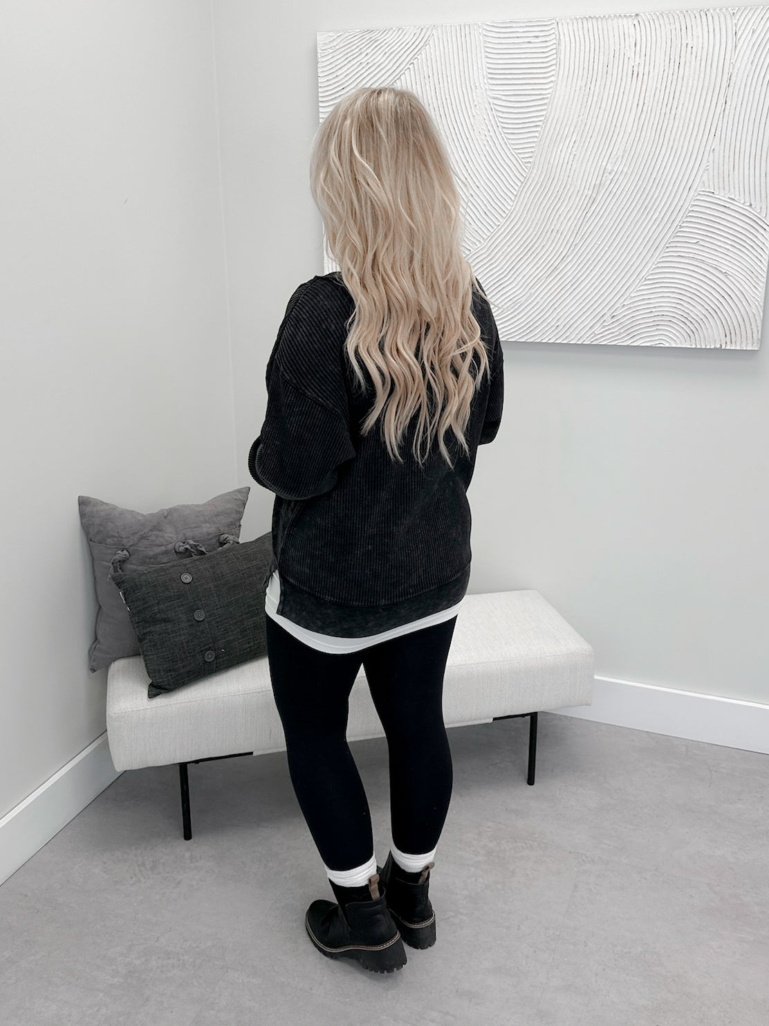 Cannon Waffle Top in Black