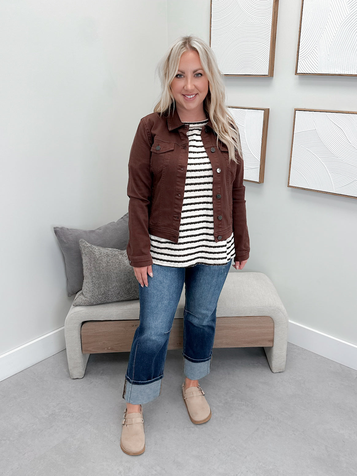 Aurora Denim Jacket in Chocolate
