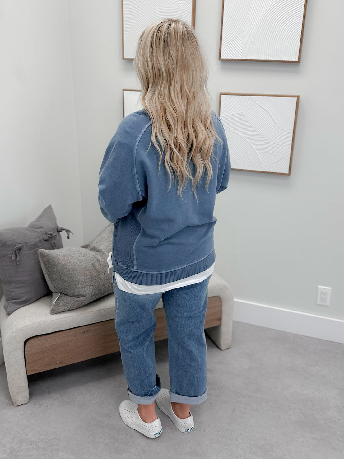 Keep It Simple Pullover in Blue