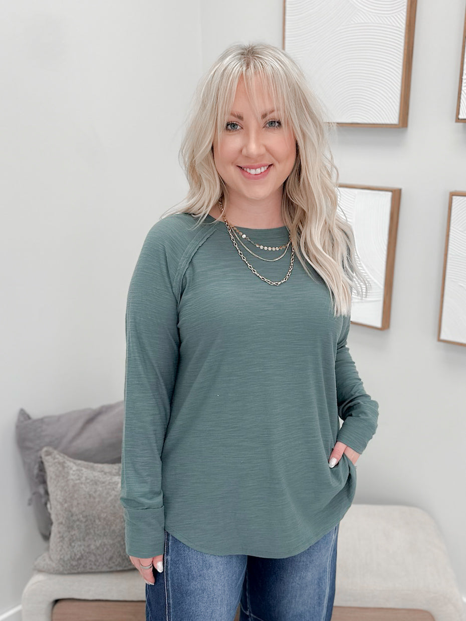 Amalia Long Sleeve in Ash Jade