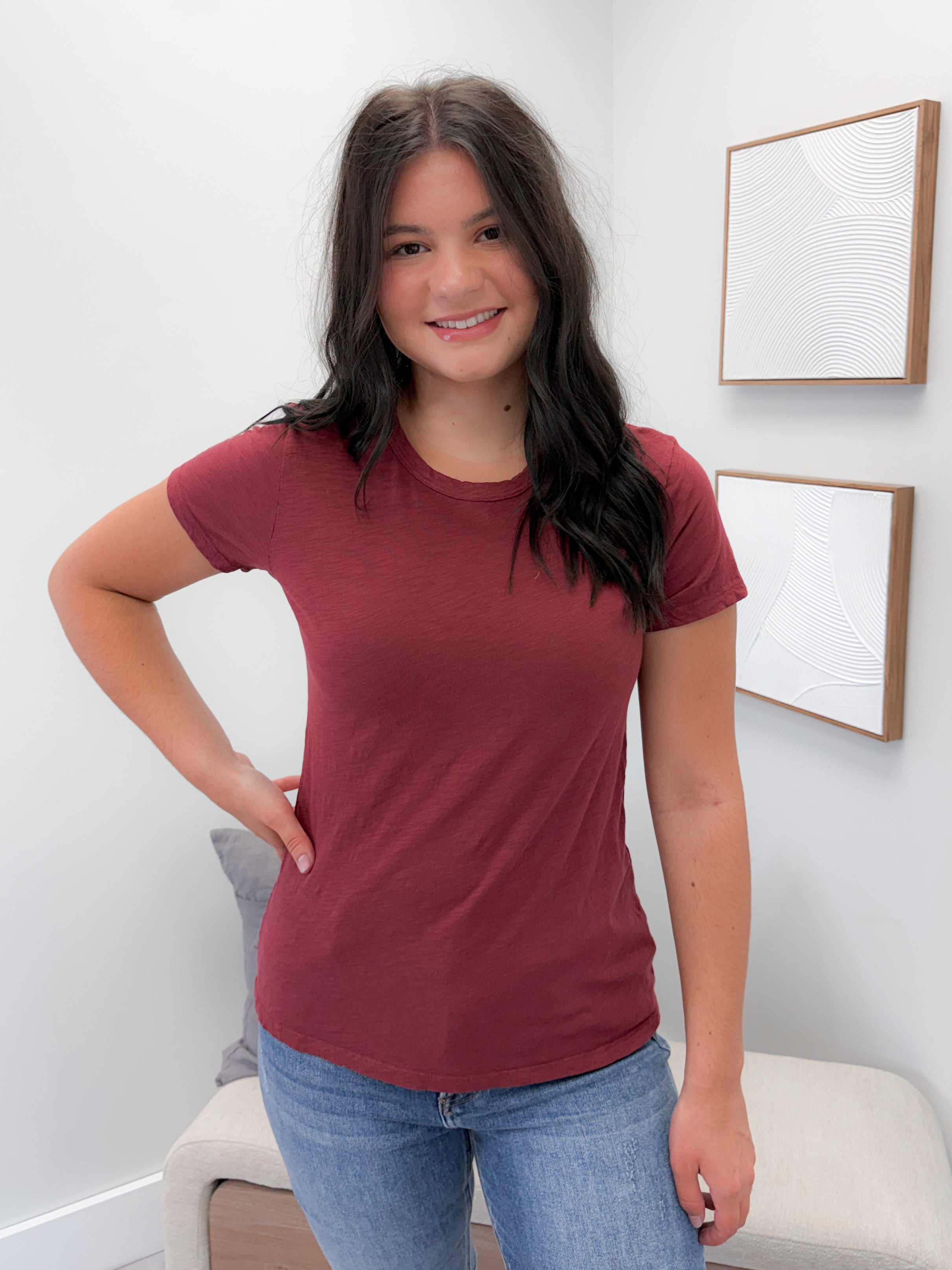 Cassidy Tee in Wine