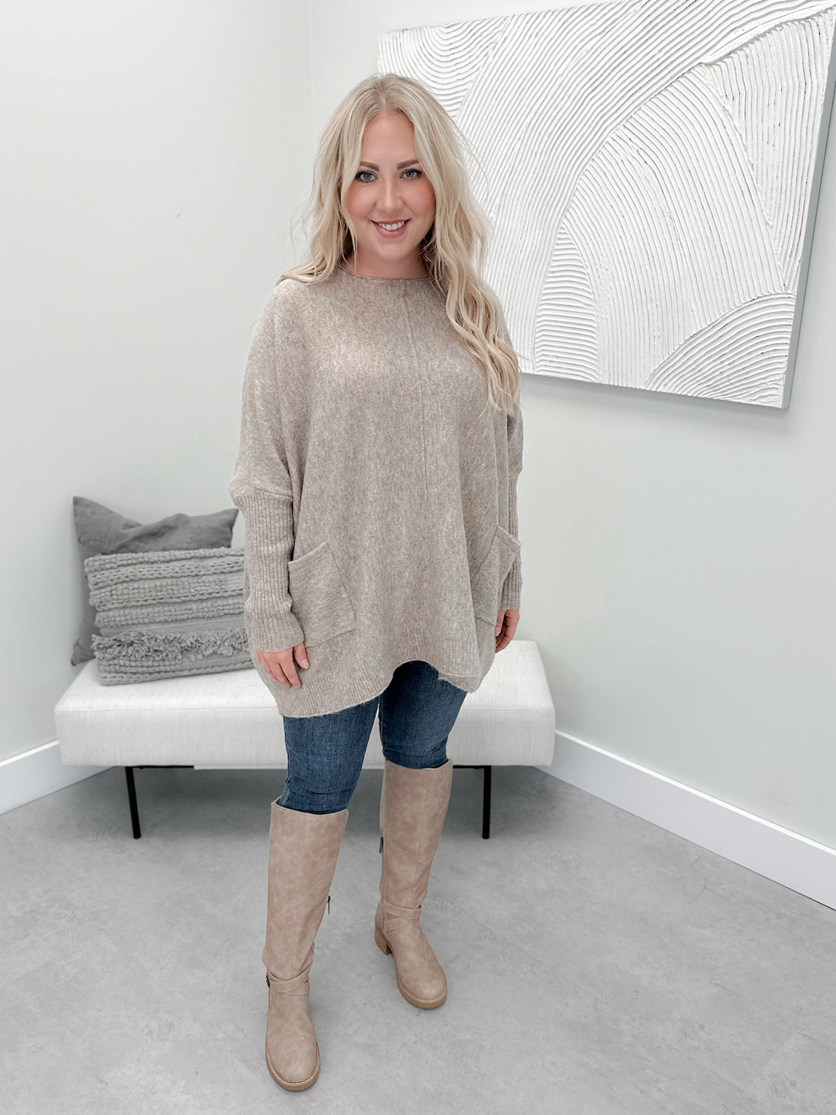 Ash Pocket Sweater in Khaki