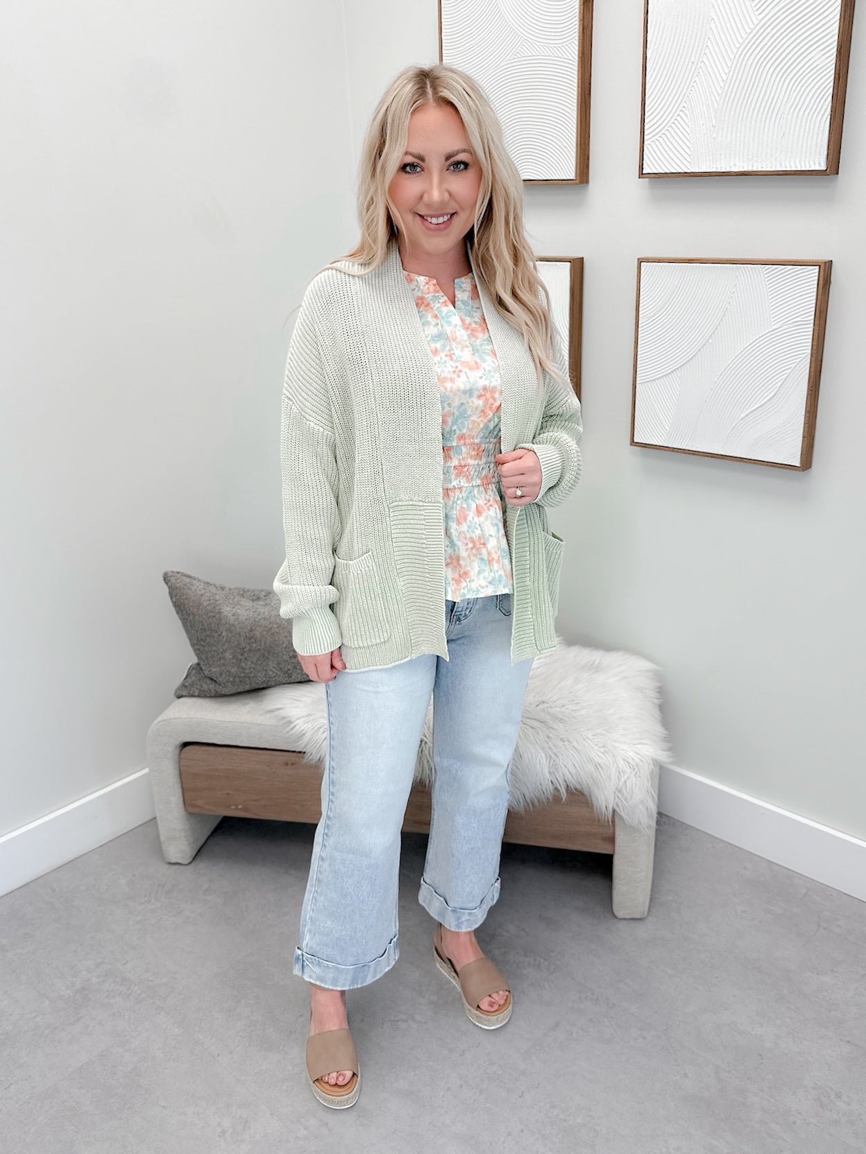 Seraphina Cardigan in Dusty Sage