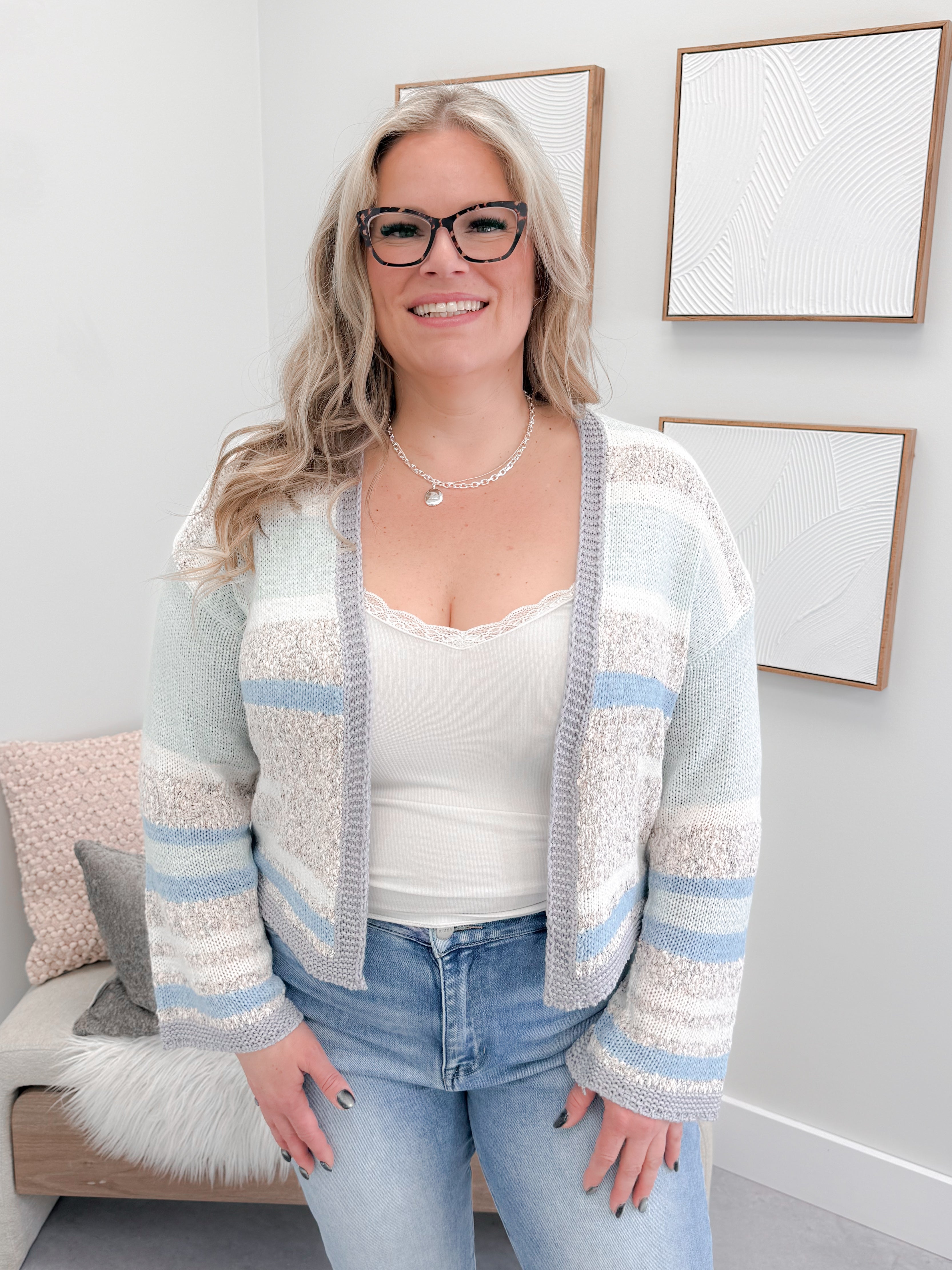 Nolana Cardigan in Blue Grey