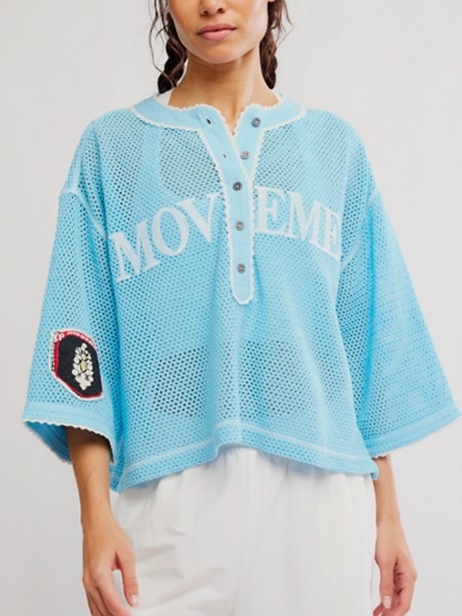 Camp Out Tee in Bright Blue by Free People