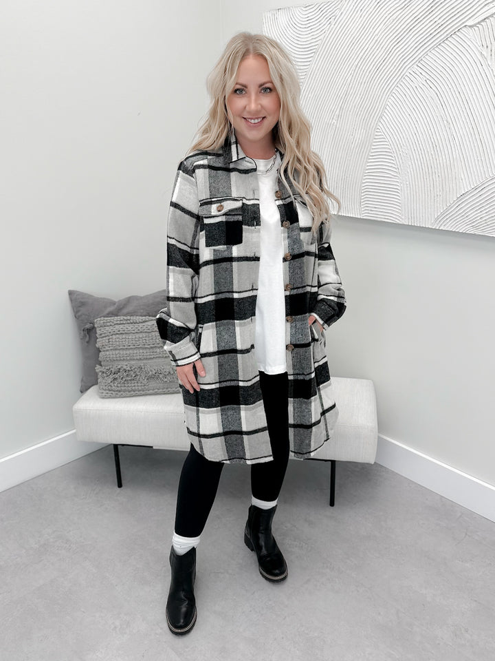 Brooklyn Shacket in Black Plaid
