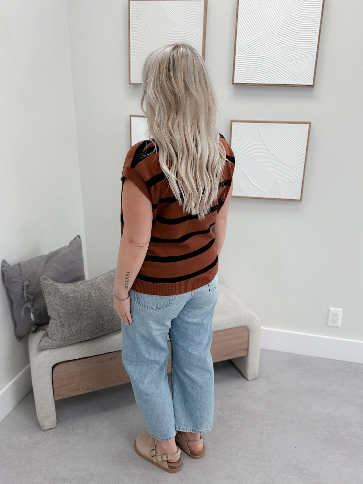 Tabba Sweater in Striped Toffee