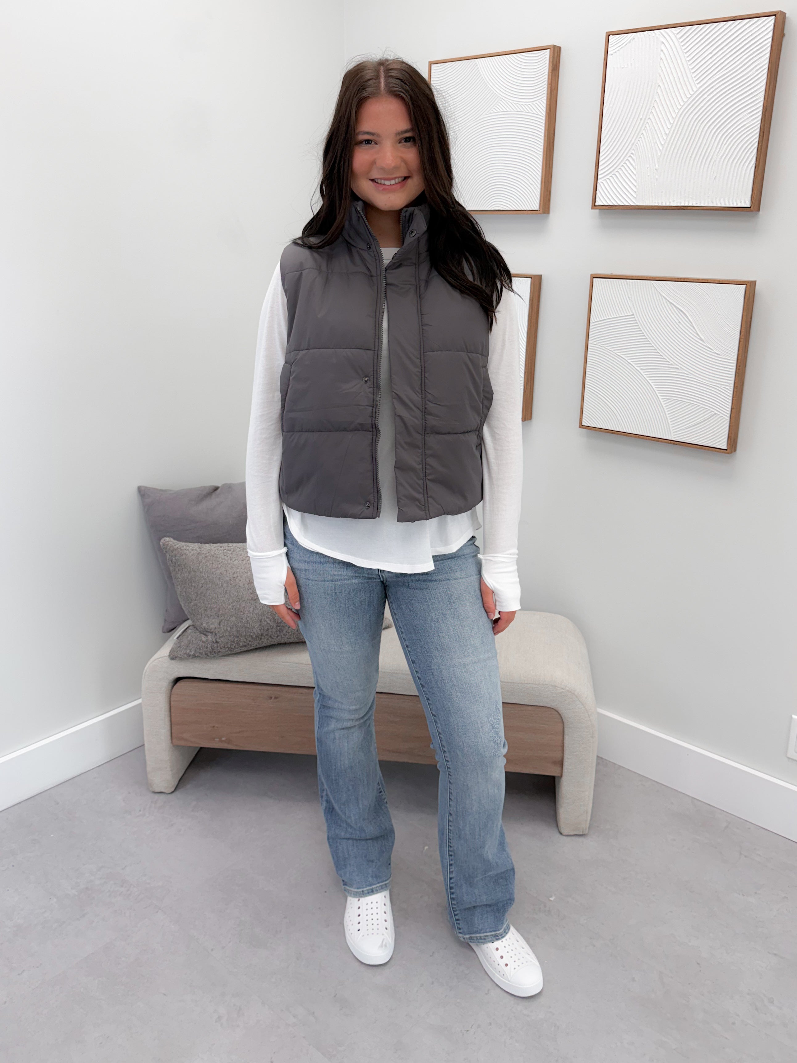 Kara Vest in Grey