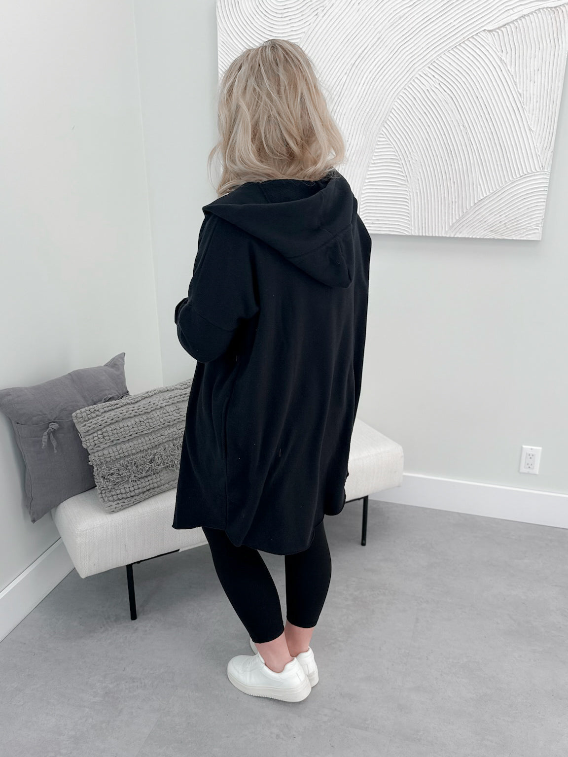 Hopeful Hooded Cardigan in Black