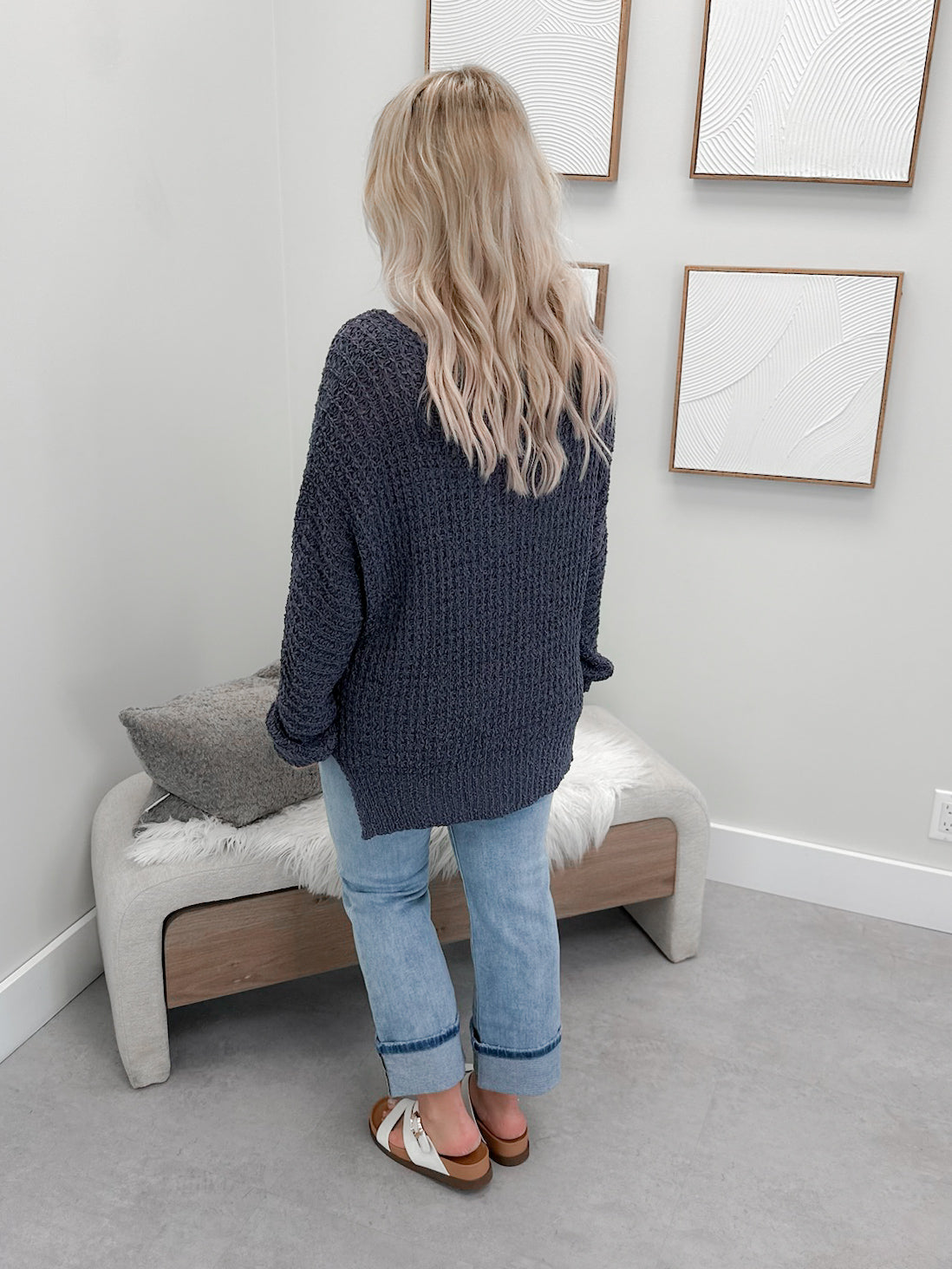 Blake Sweater in Blue Grey