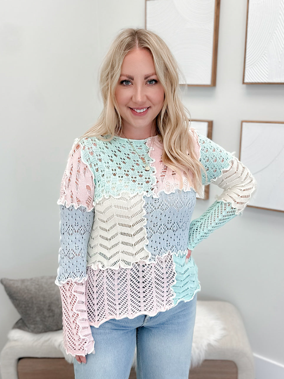 Esme Sweater in Mixed Pastel
