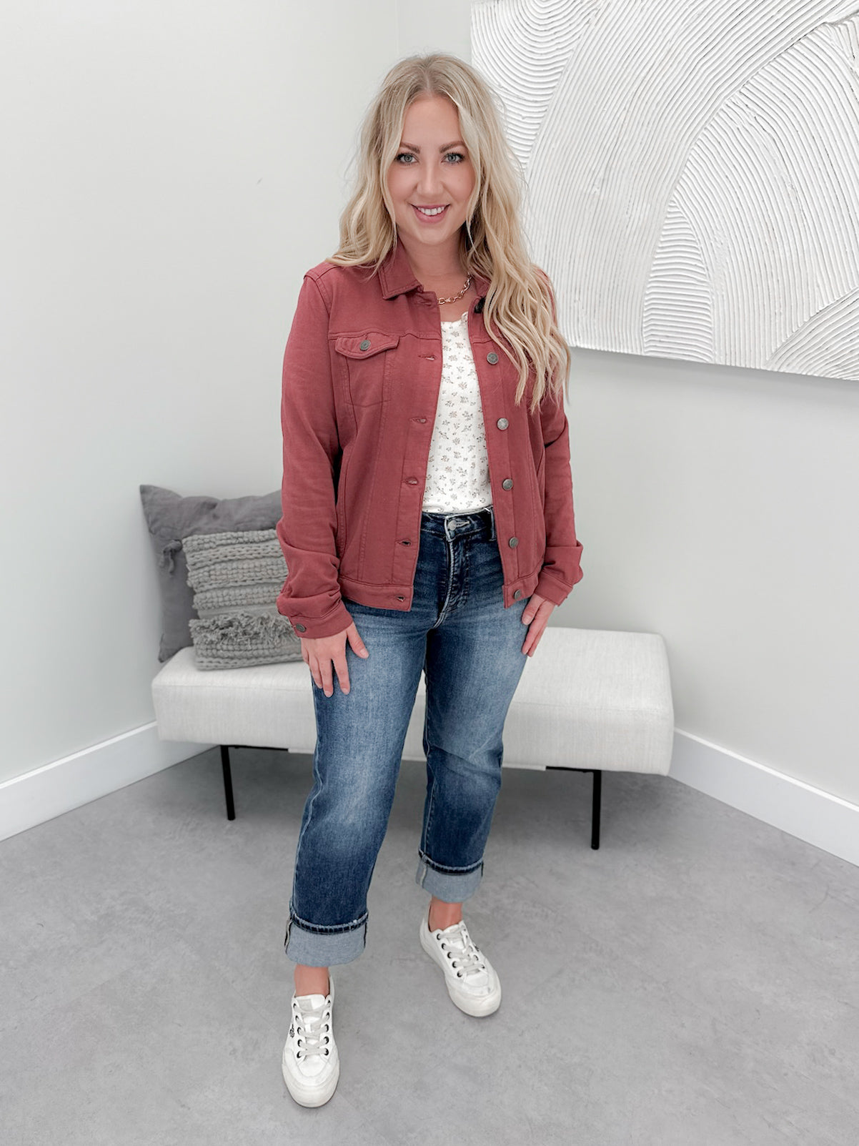 Amelia Jacket in Burgundy - Small