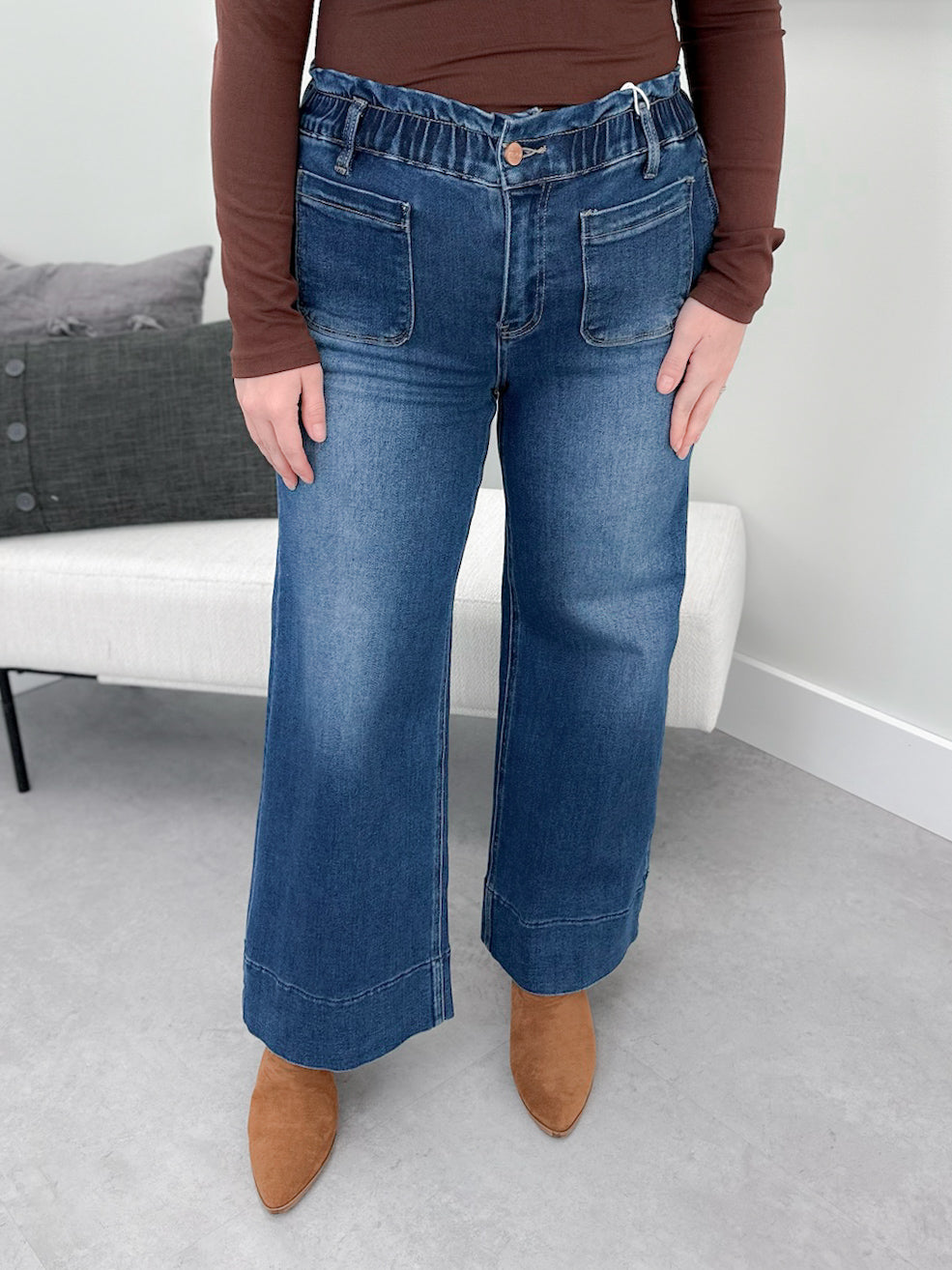 Raven Wide Leg Comfort Waist Jeans by Risen