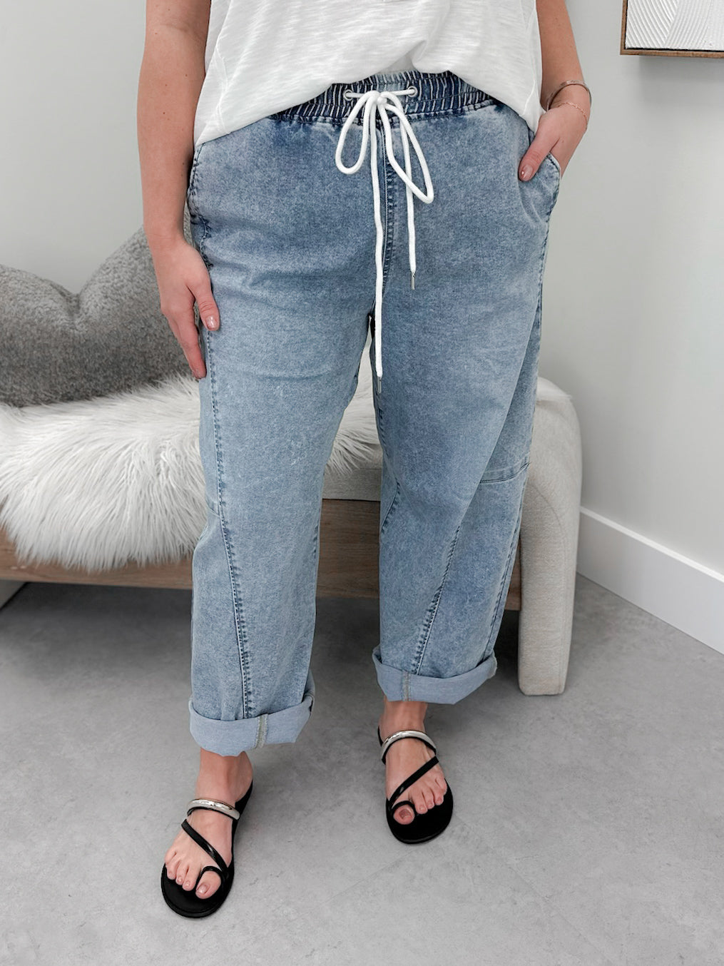 Riot Slouchy Cropped Barrel Jeans by RIsen