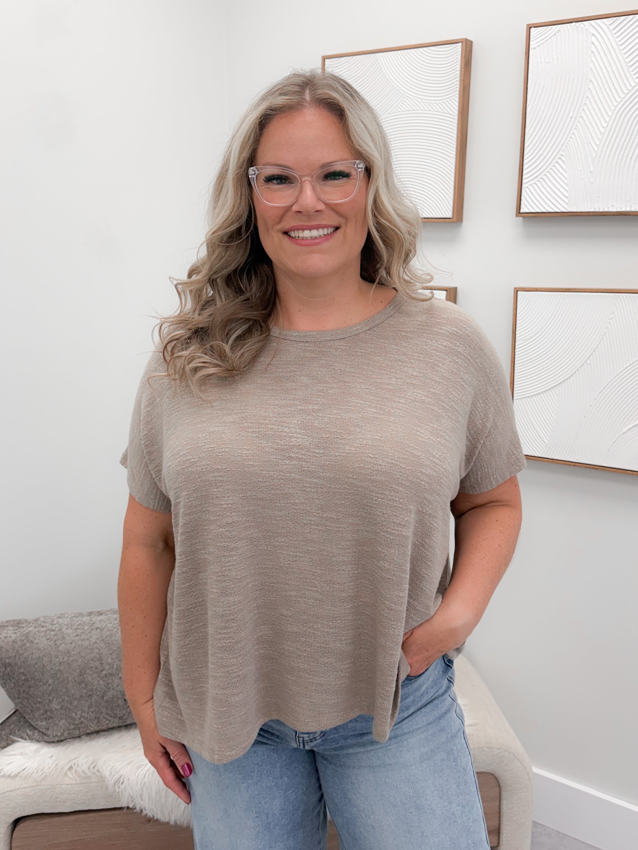 Summer Knit Tee in Mocha