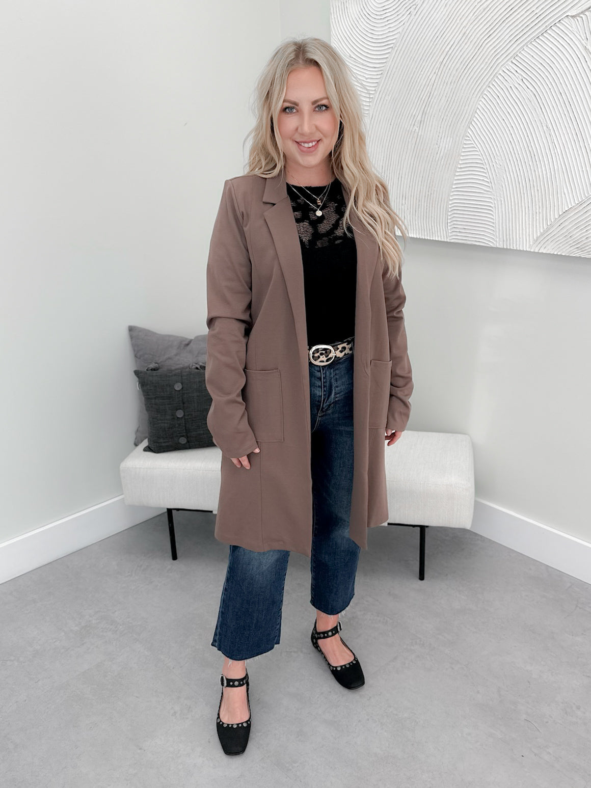 Mina Blazer Coat in Mocha