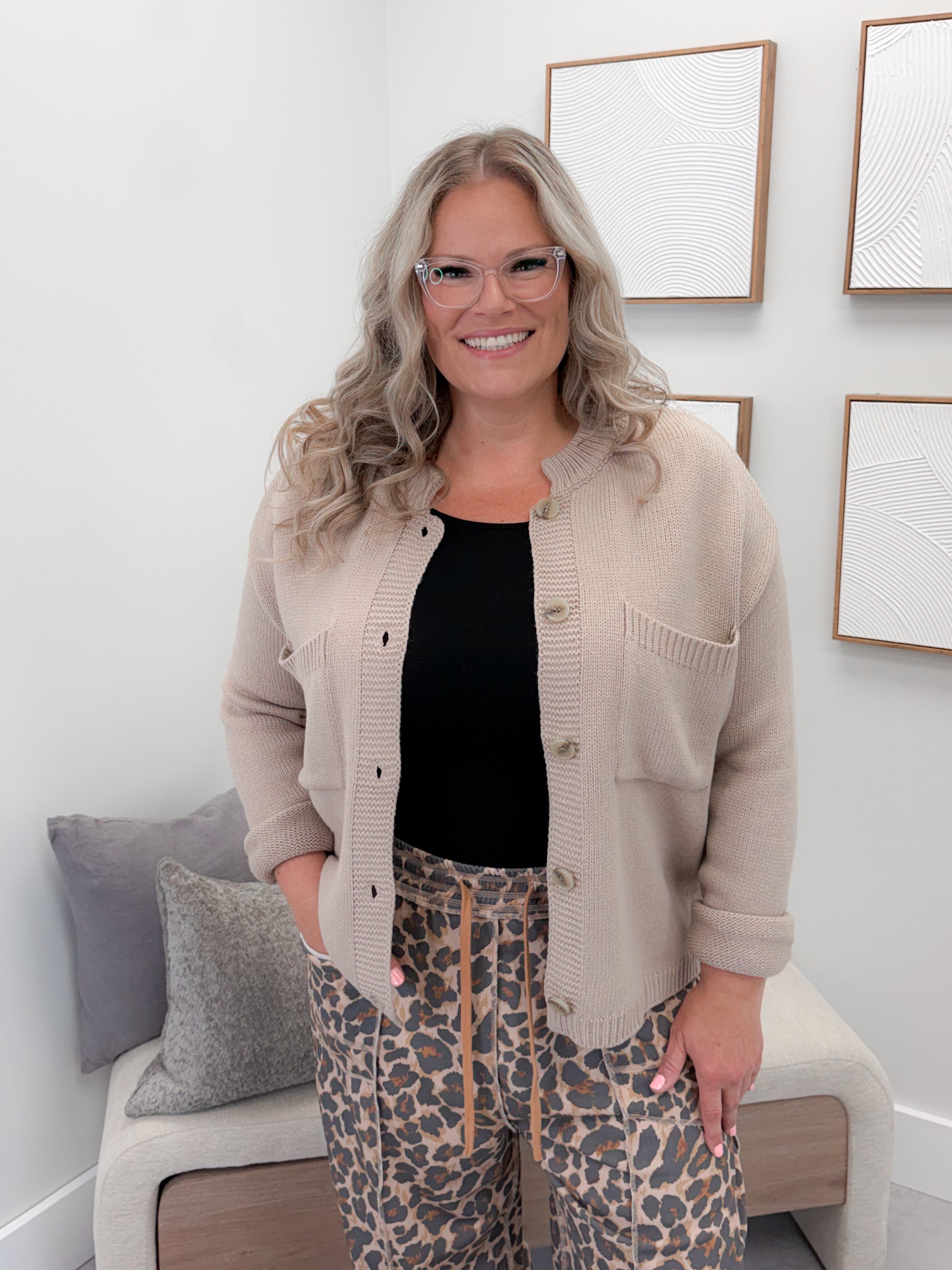Vienna Cardigan in Taupe