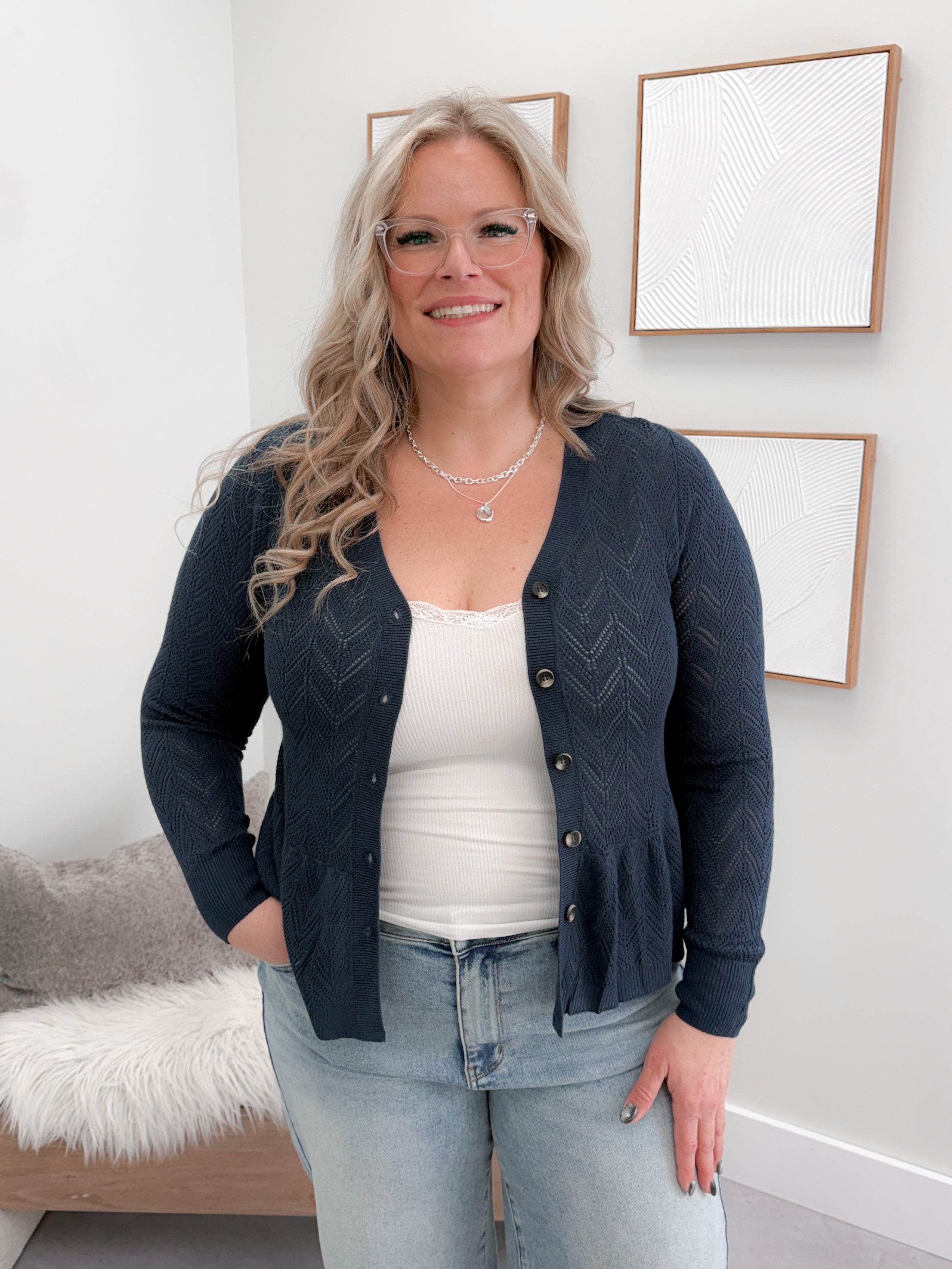 Maren Cardigan in Deep Sea