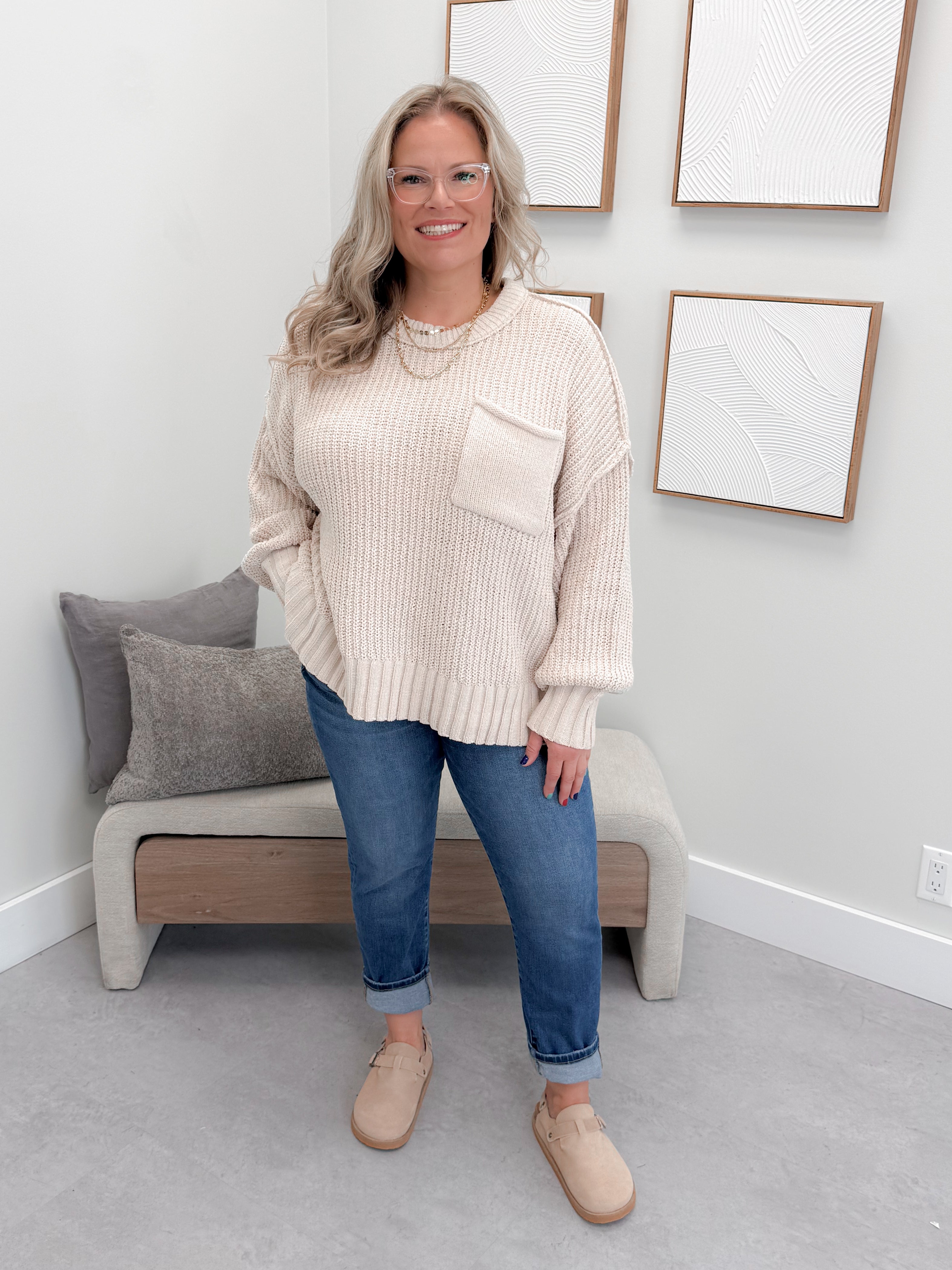 Mitchell Sweater in Ecru