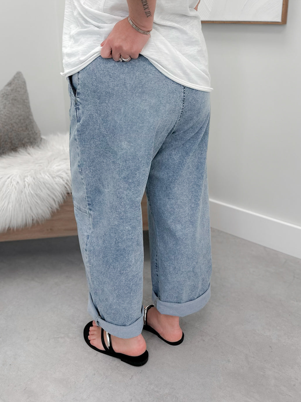 Riot Slouchy Cropped Barrel Jeans by RIsen