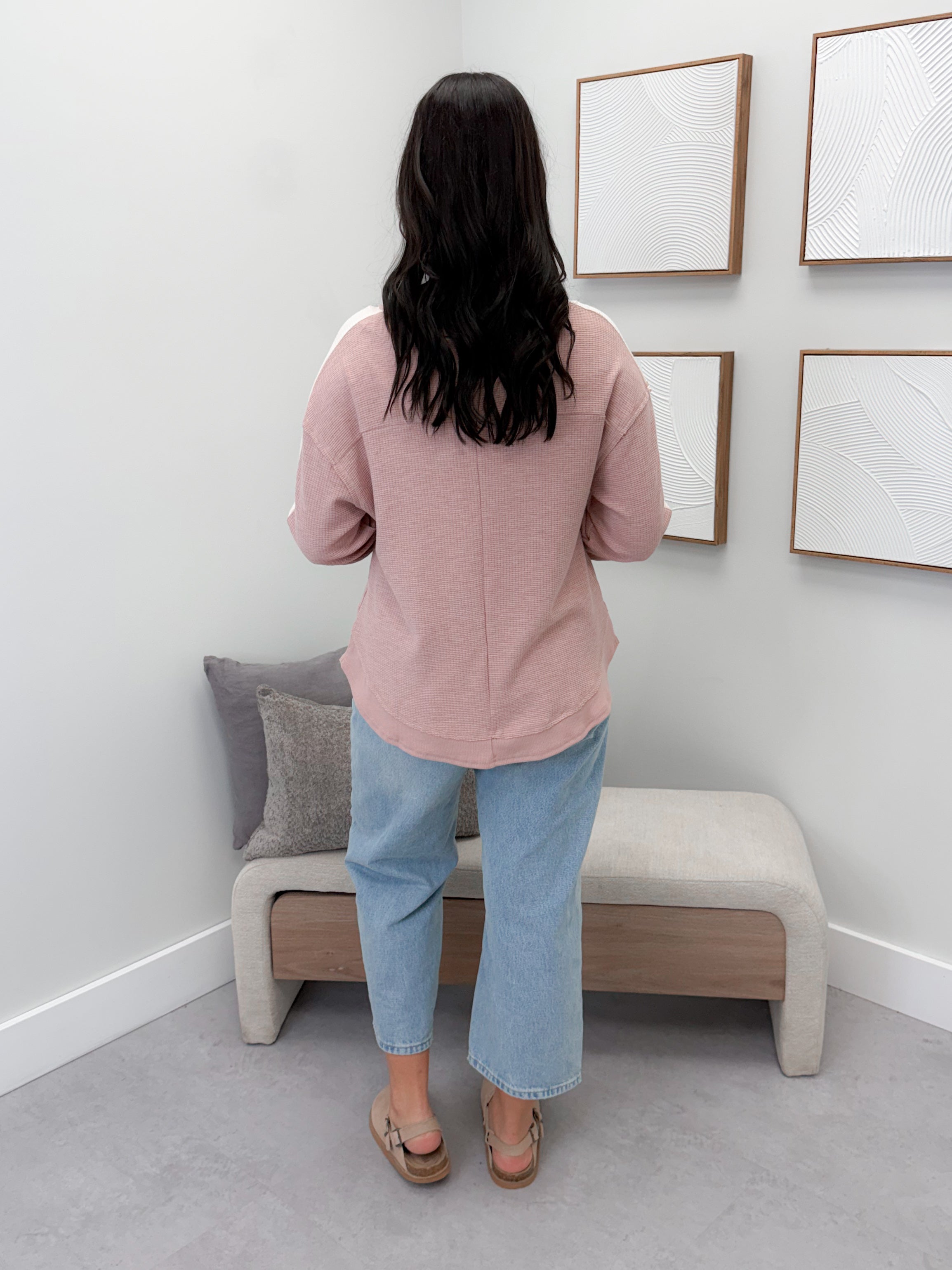 Escape Waffle Knit in Blush
