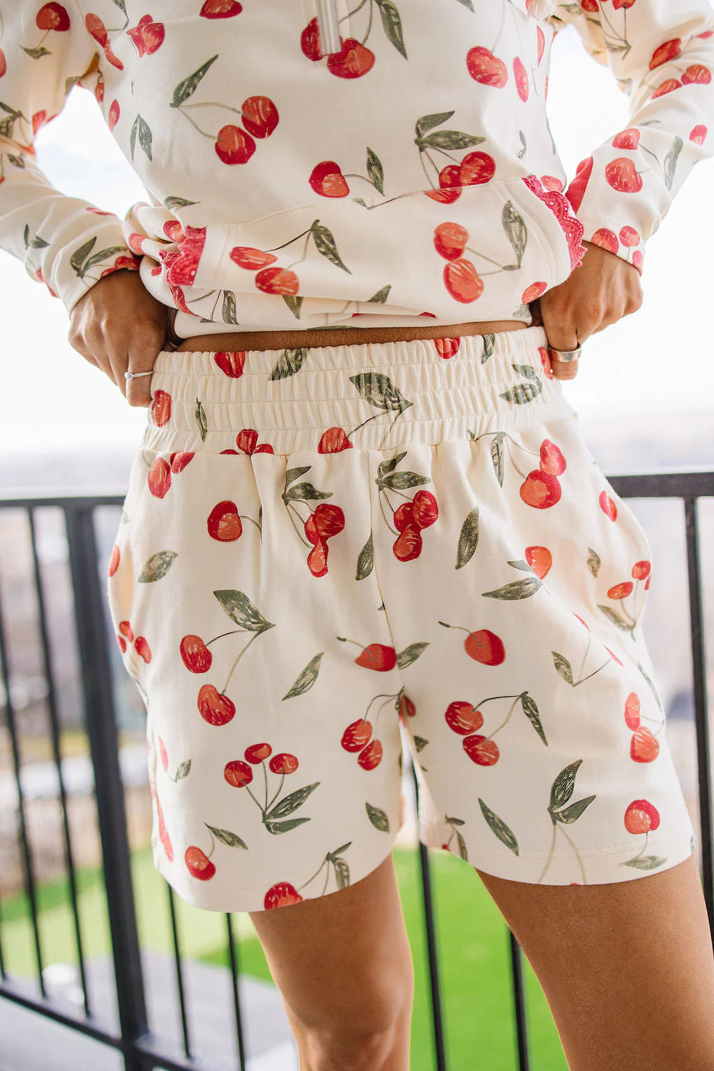 University Shorts in Cherry on Top by Ampersand Avenue