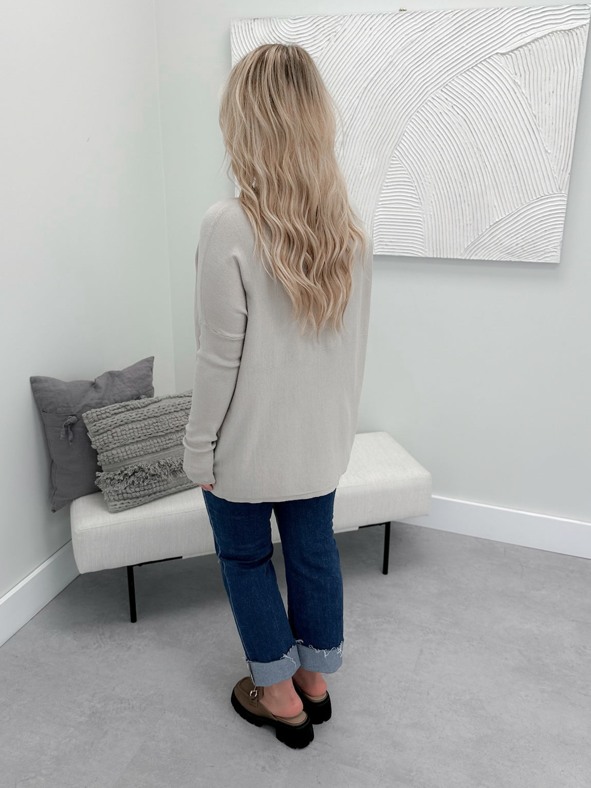 229 Pocket Sweater in Stone by Twenty Nine The Label