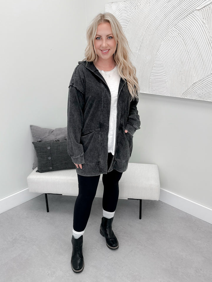 Faye Cardigan in Acid Black