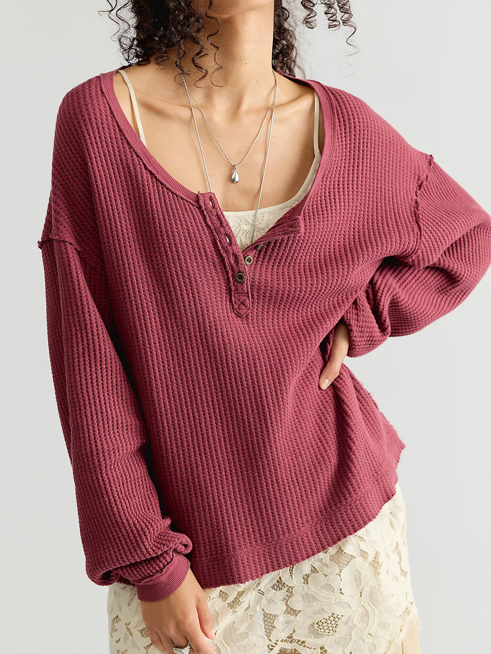 Montreal Oversized Thermal Henley by Free People