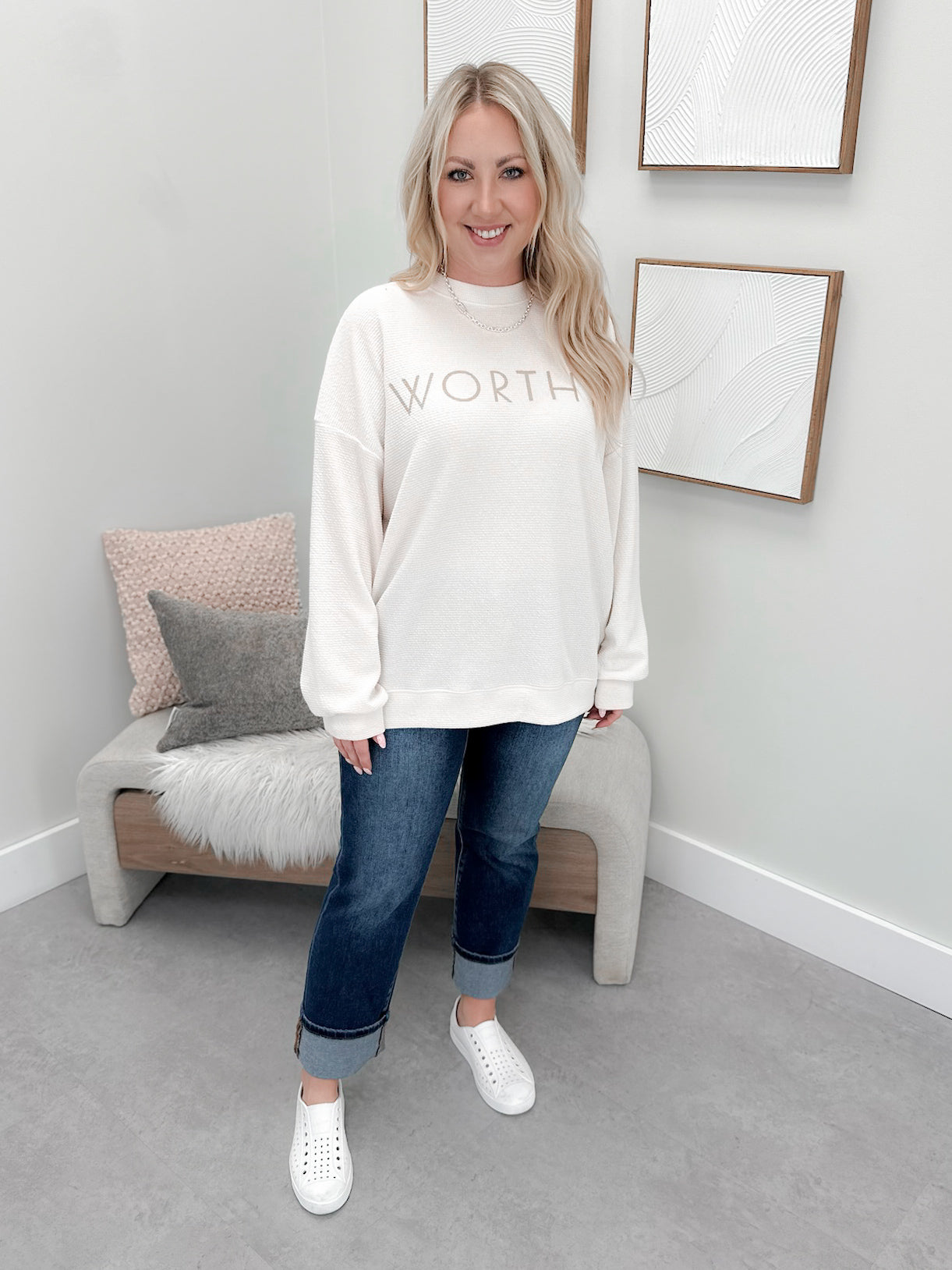 Worthy Long Sleeve in Cream