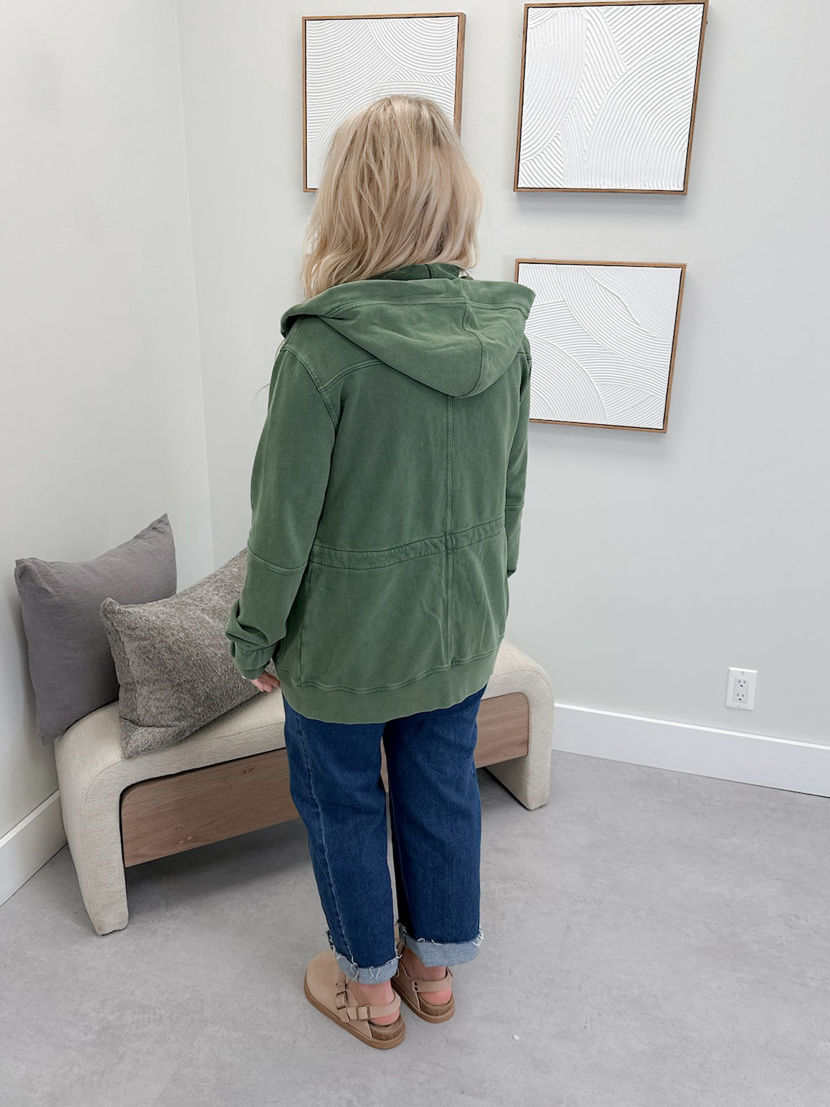 Grab and Glow Jacket in Moss by Ampersand Avenue
