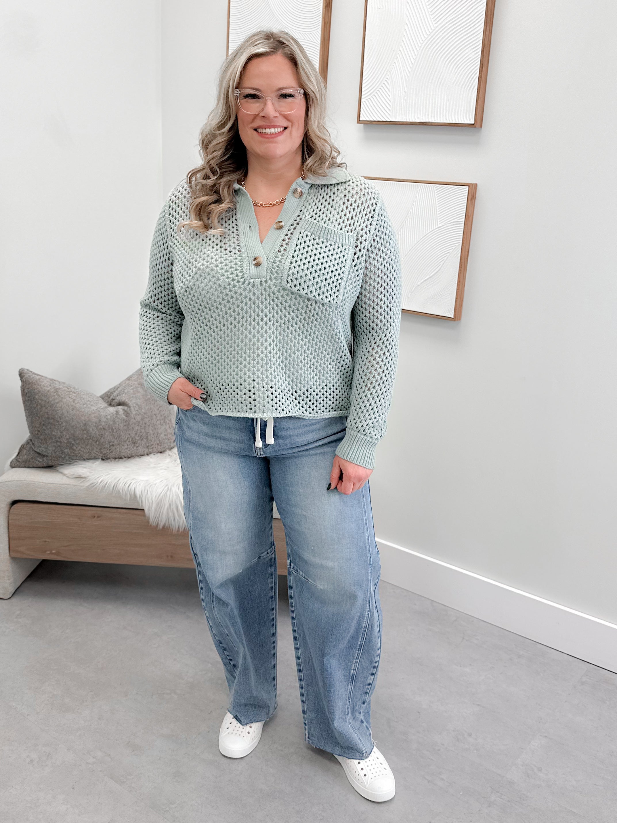 Payton Sweater in Sea Glass