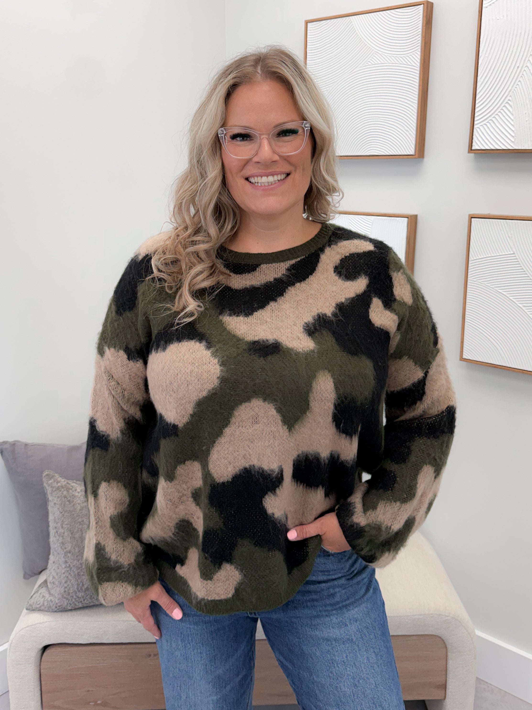 Carly Camo Sweater
