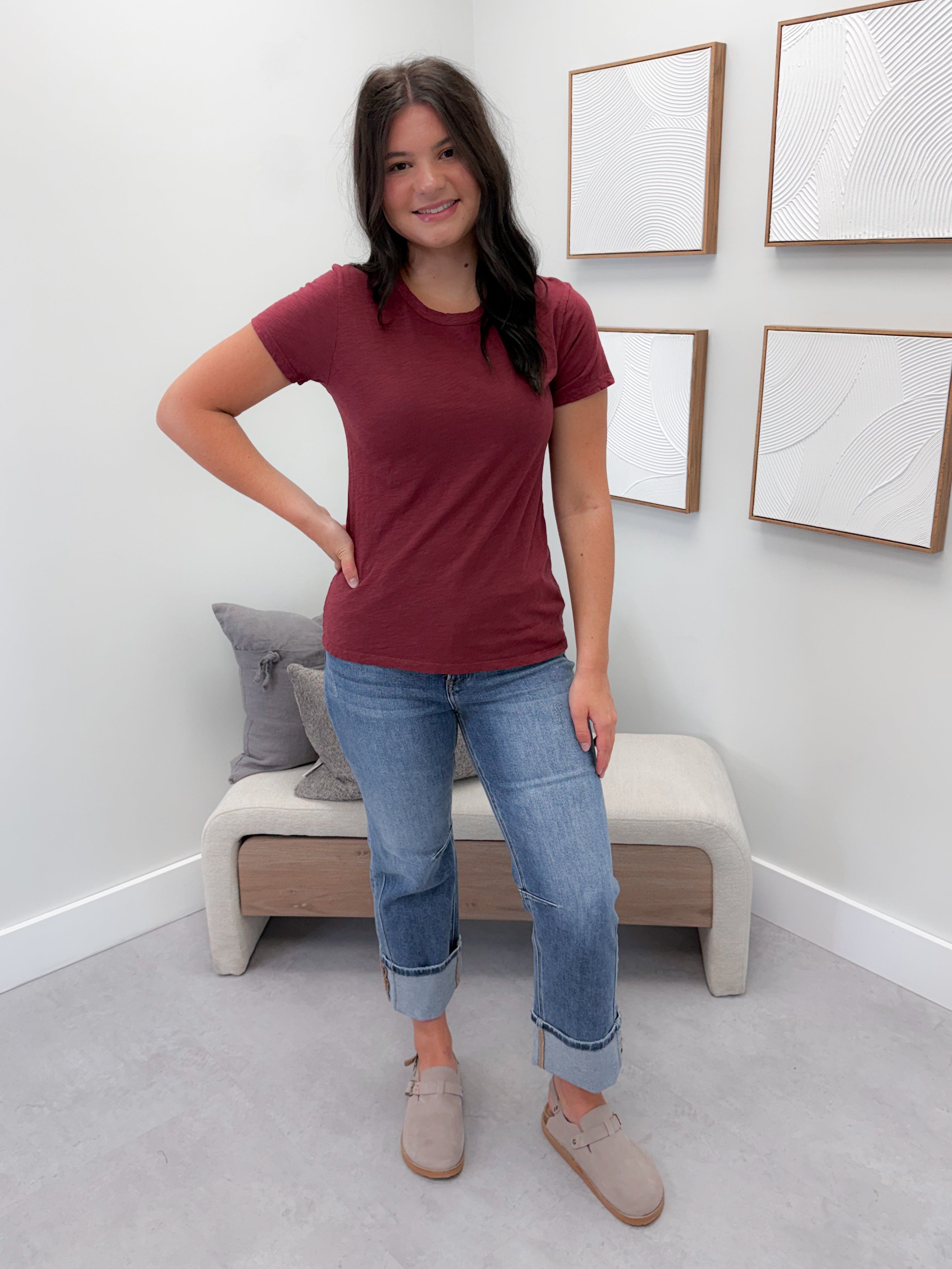 Cassidy Tee in Wine