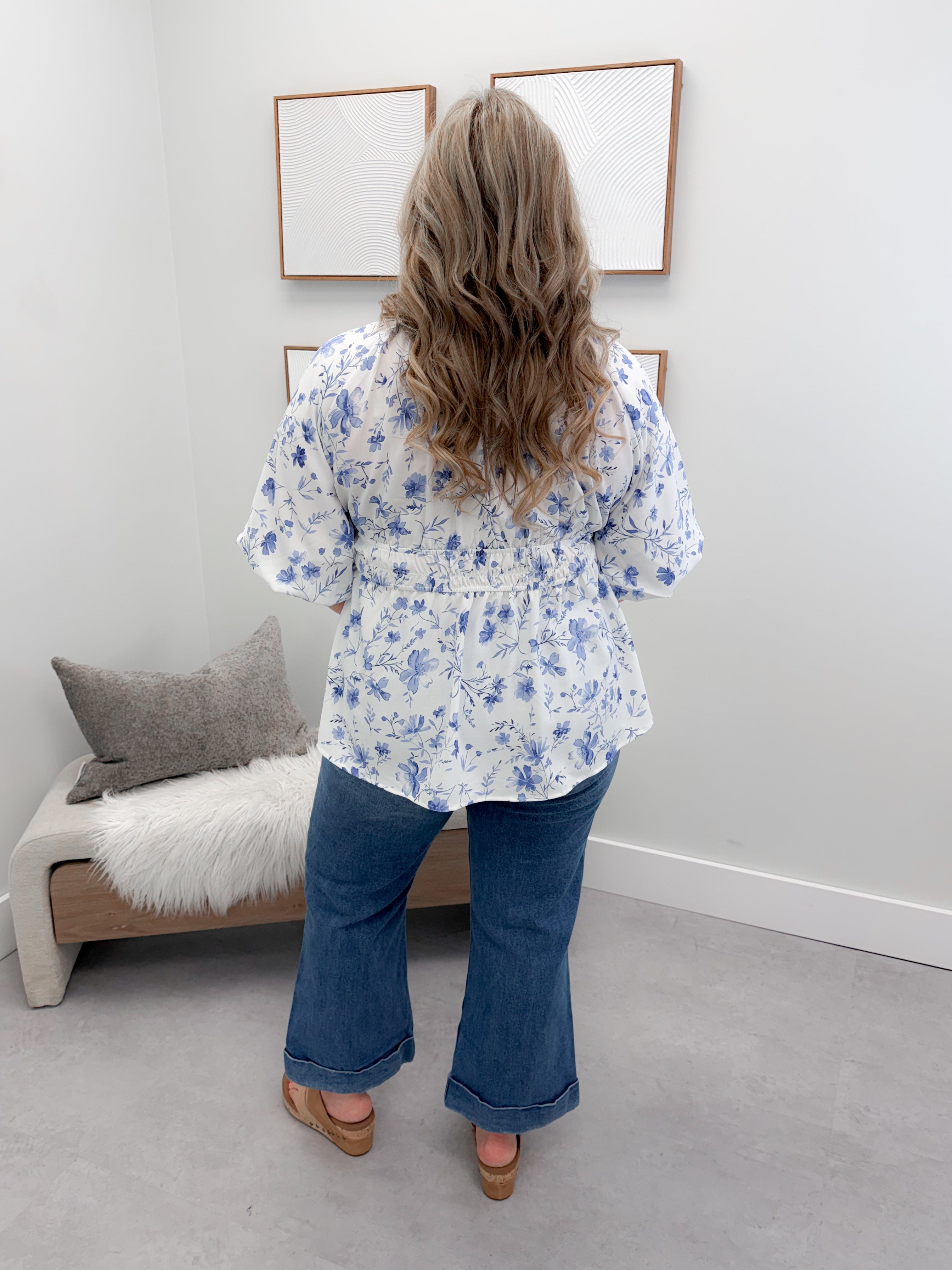 Promise Blouse in Blue Floral