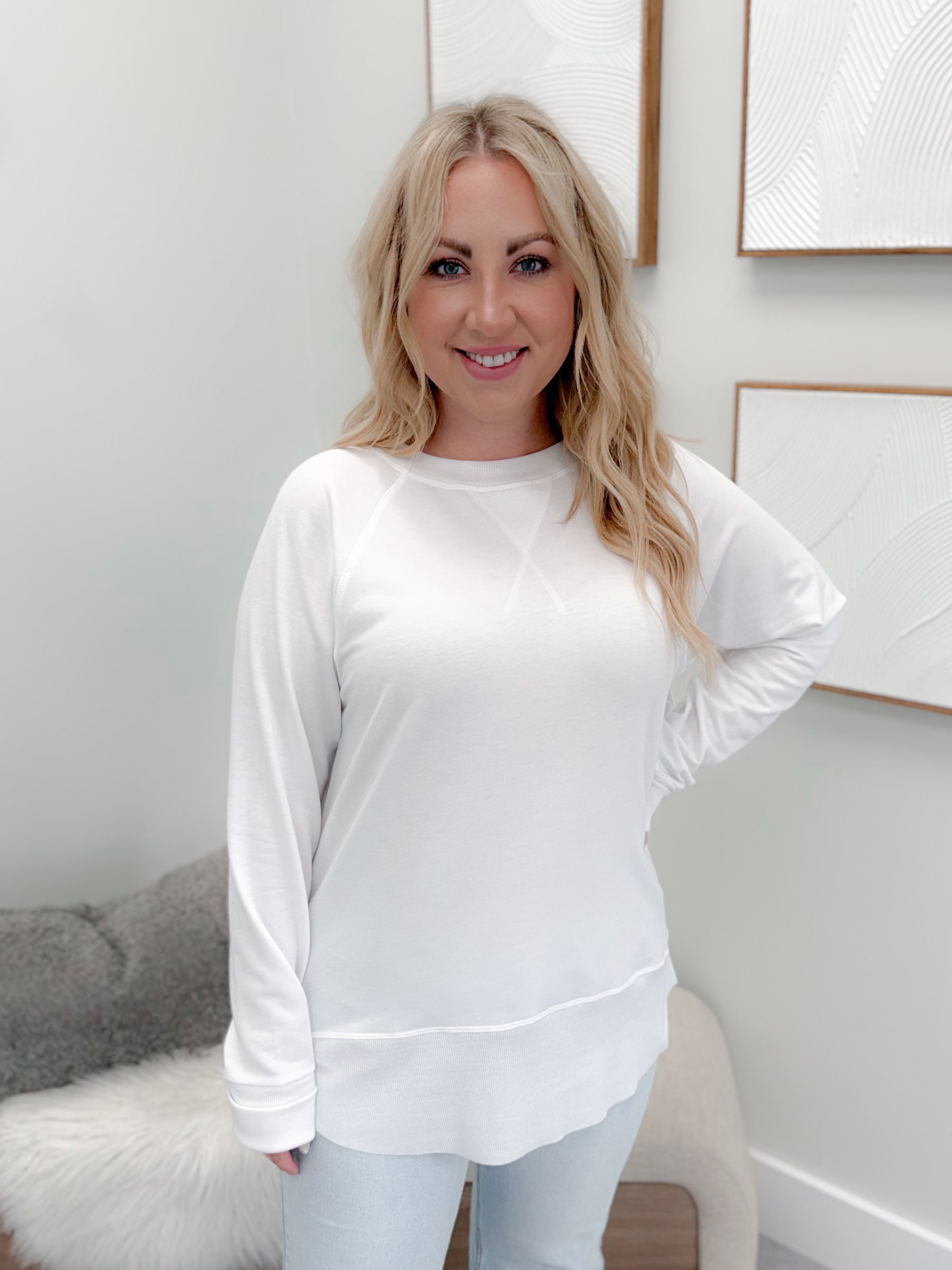 707 Long Sleeve in White by Twenty Nine The Label