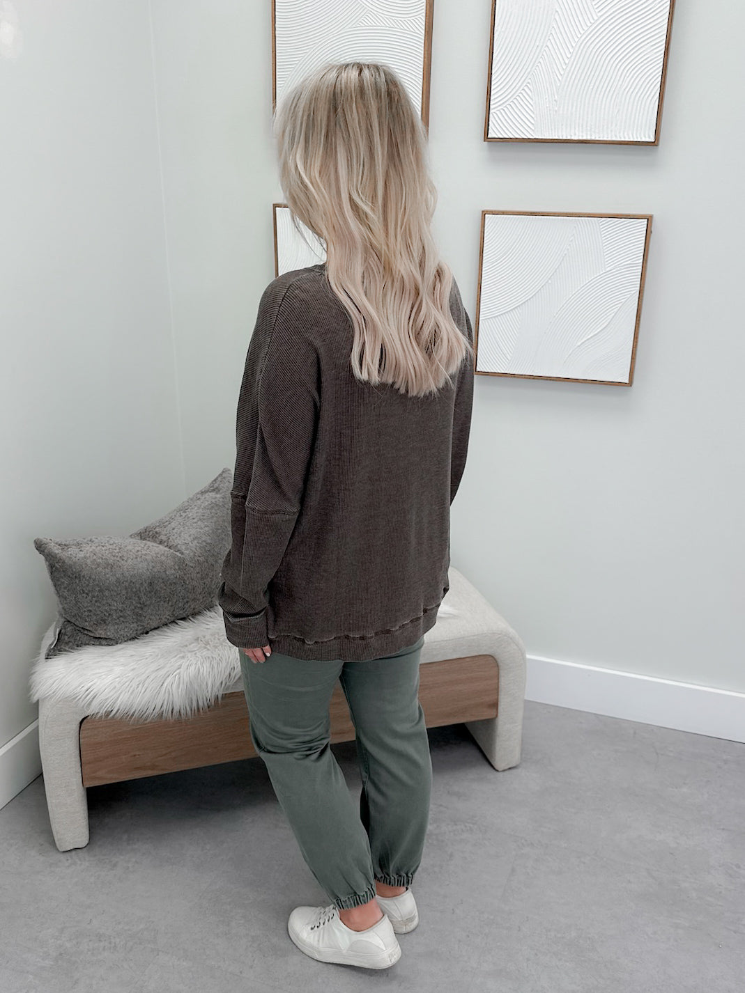 Sadie Waffle Knit Top in Espresso