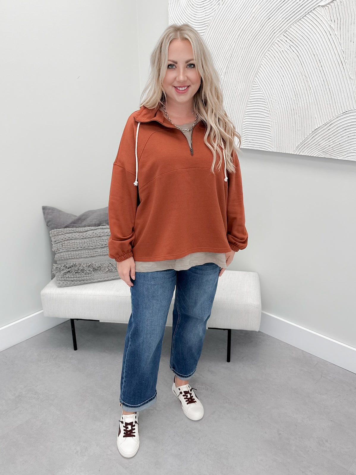 Fenna Pullover in Rust - Small