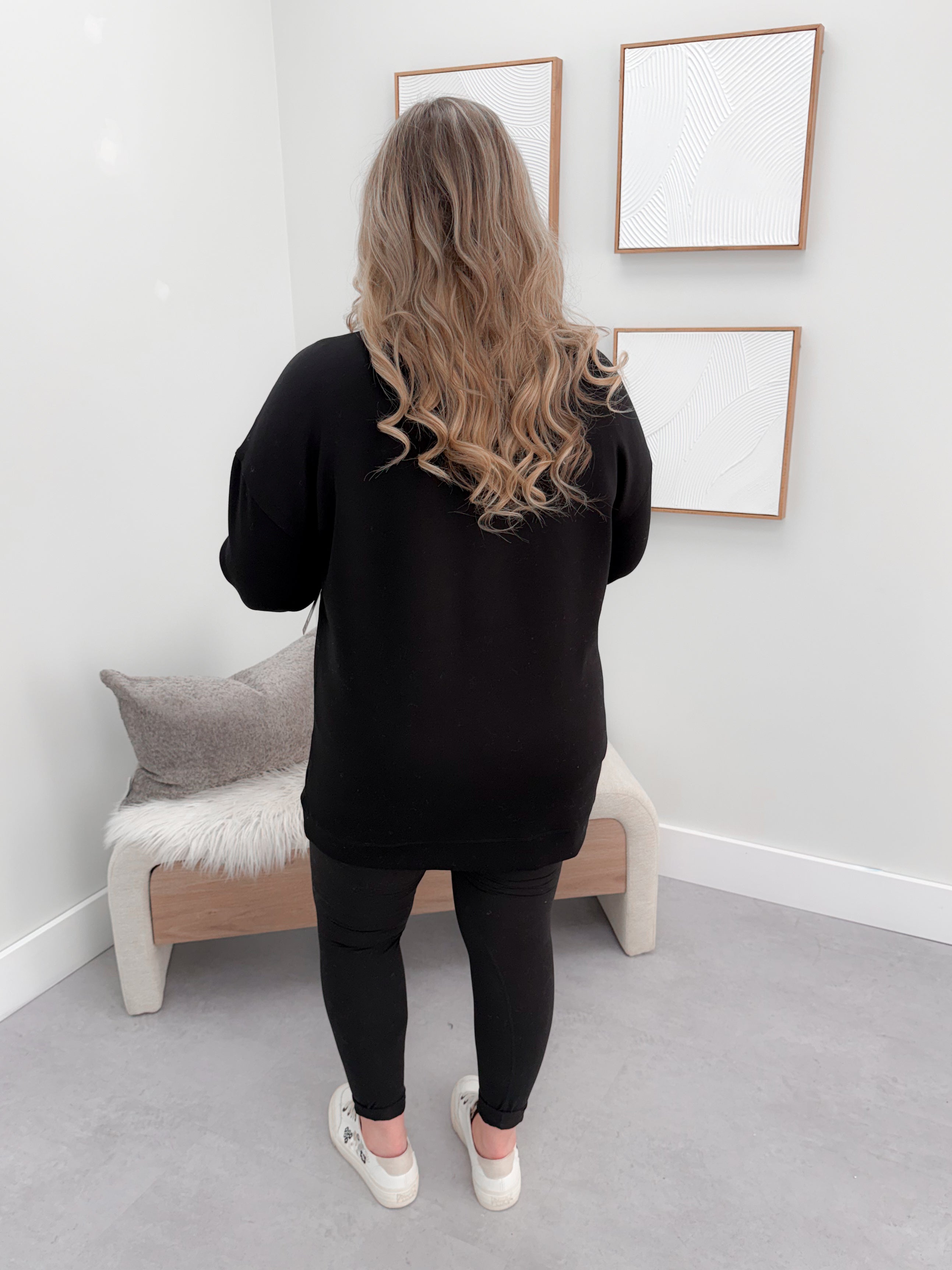 Brooke Pullover Dress in Black