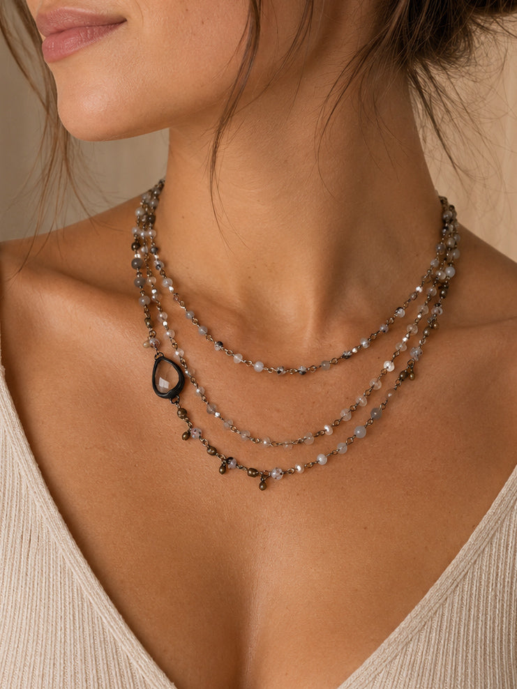Layered Glass Bead Necklace