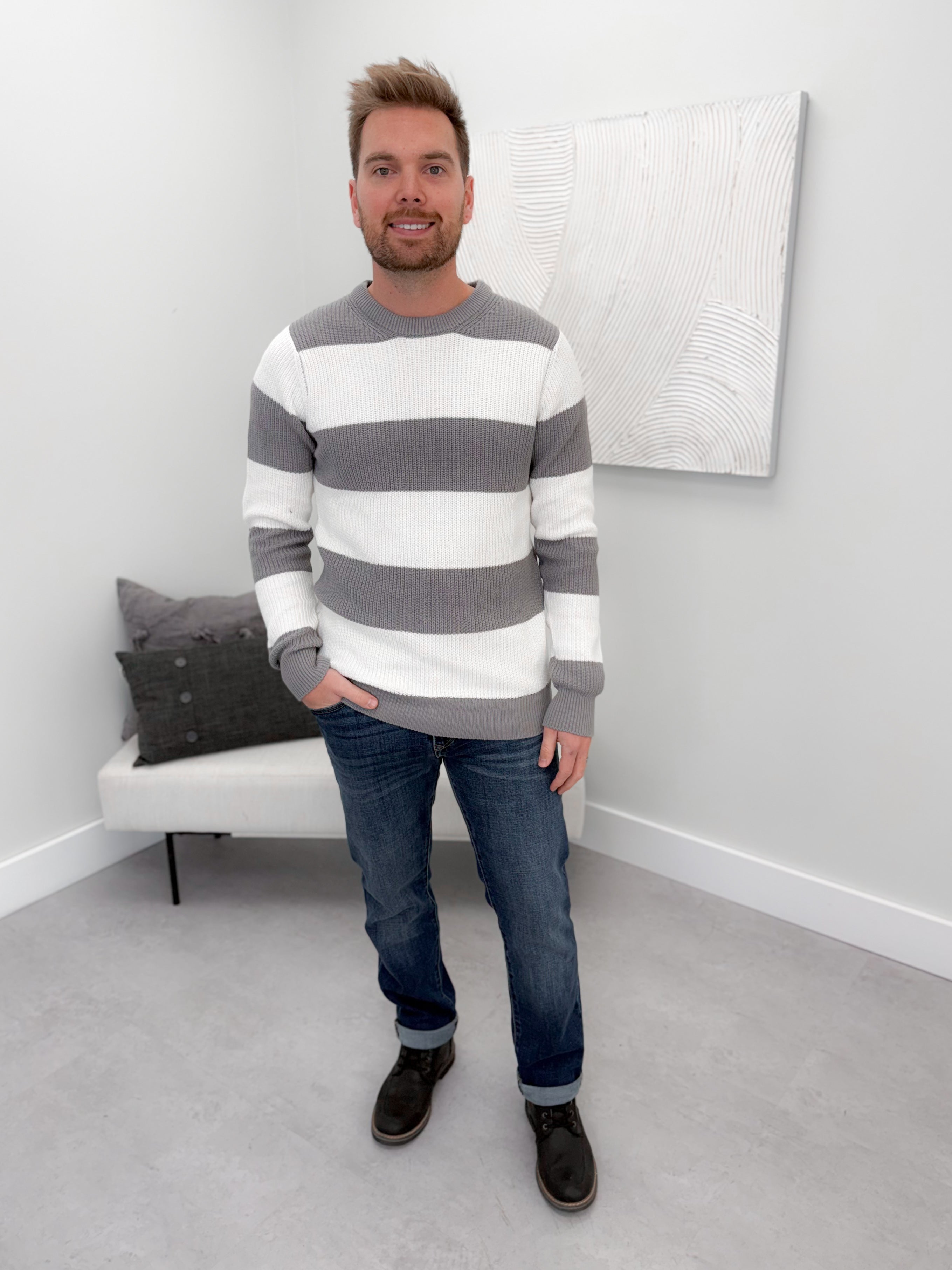 Mens Cooper Sweater in Granite