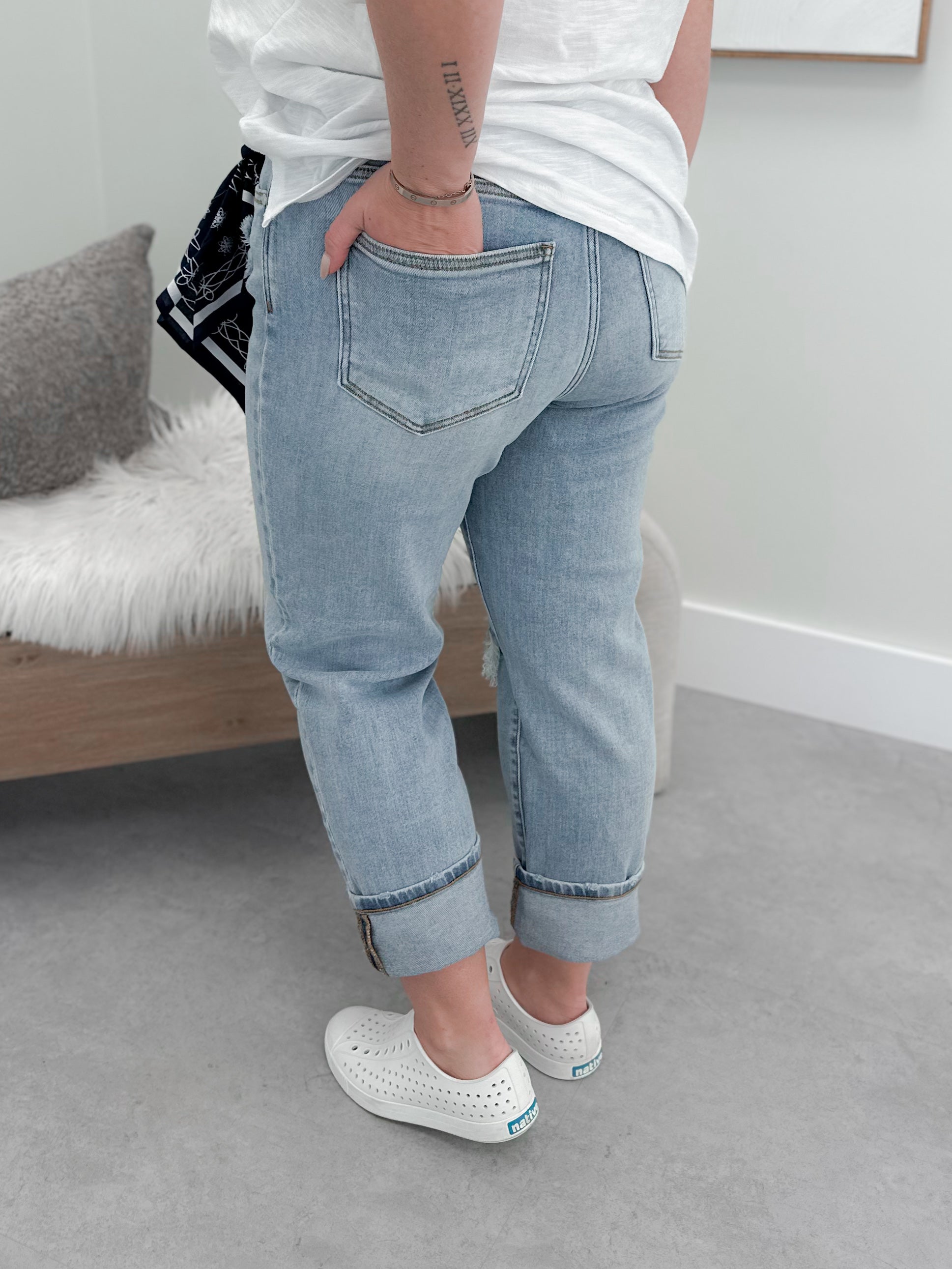 Bandana Boyfriend Jeans by Judy Blue