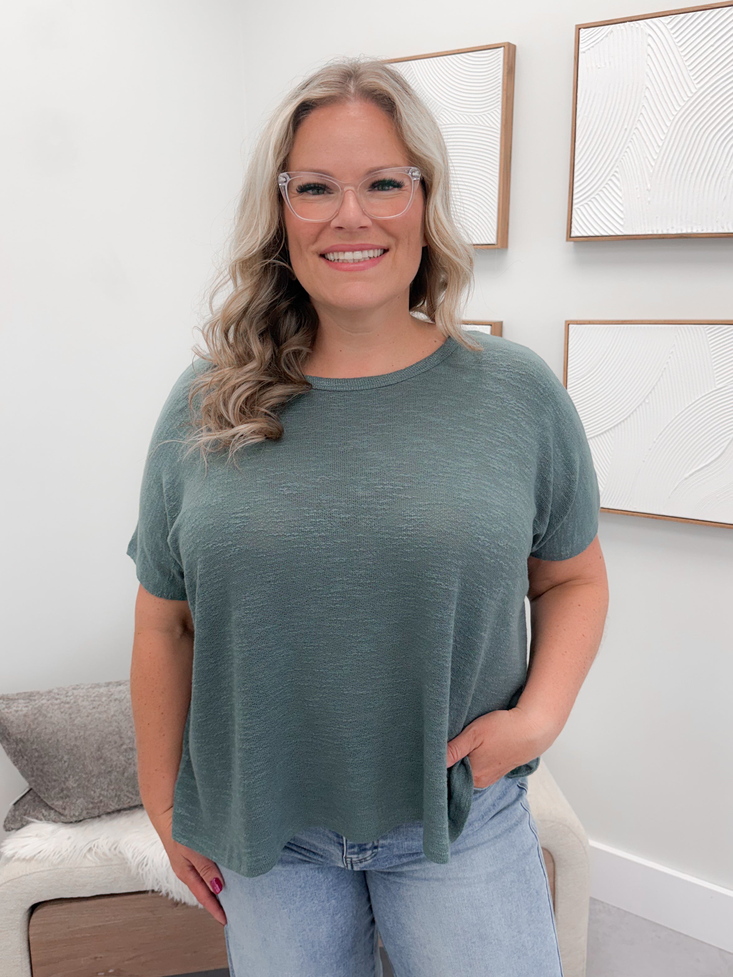 Summer Knit Tee in Spruce