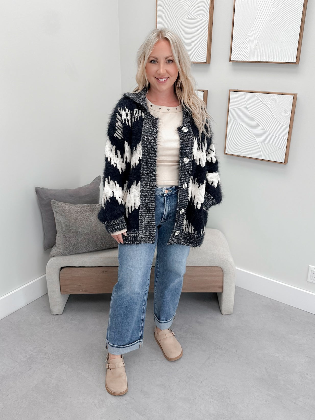 Murren Coatigan in Navy